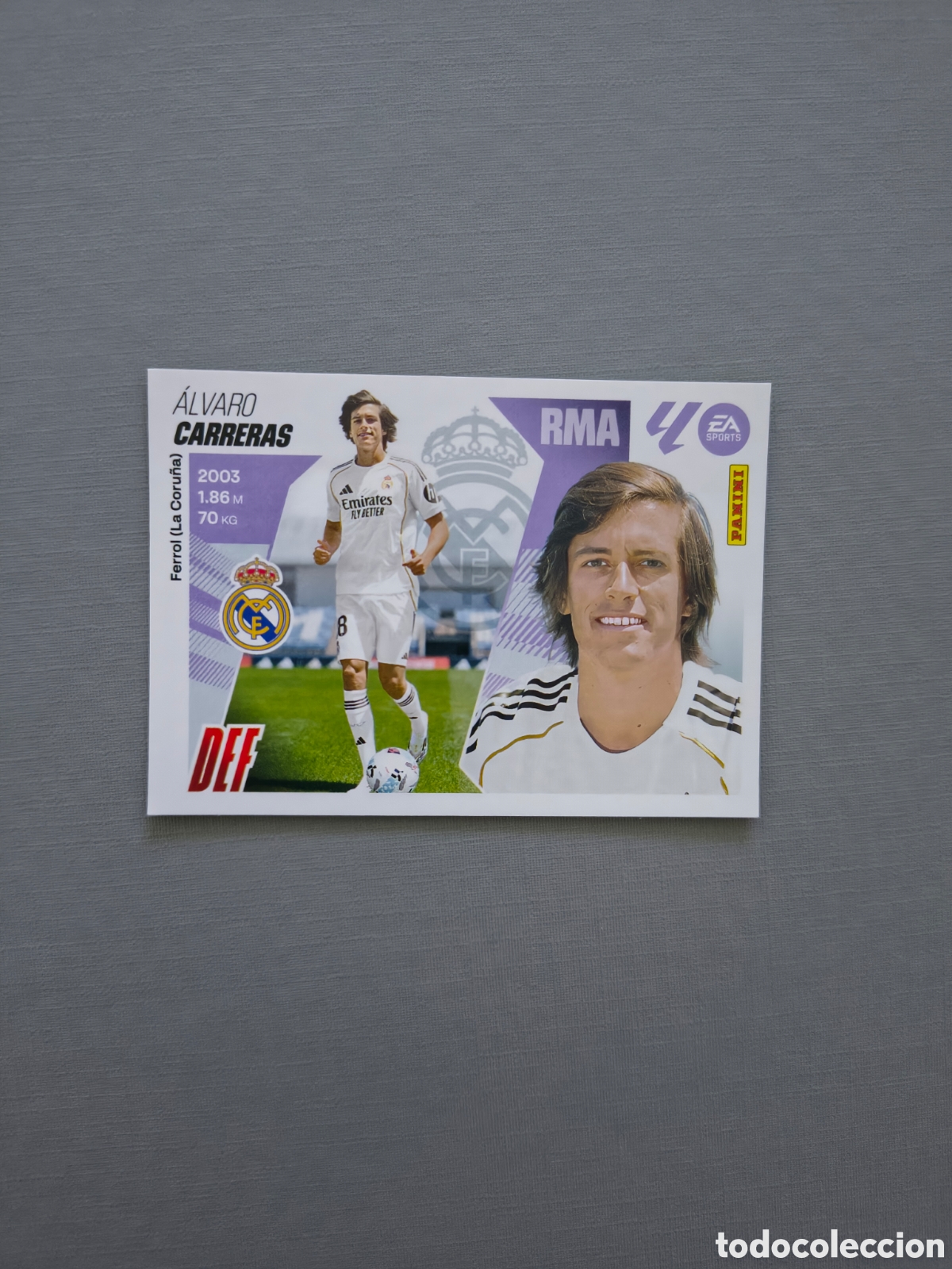Cromos de F&uacute;tbol: LALIGA ESTE 2025 2026 EA SPORTS 25 26 ALBUM PANINI LIGA &Uacute;LTIMOS FICHAJES N 18 REAL MADRID CARRERAS