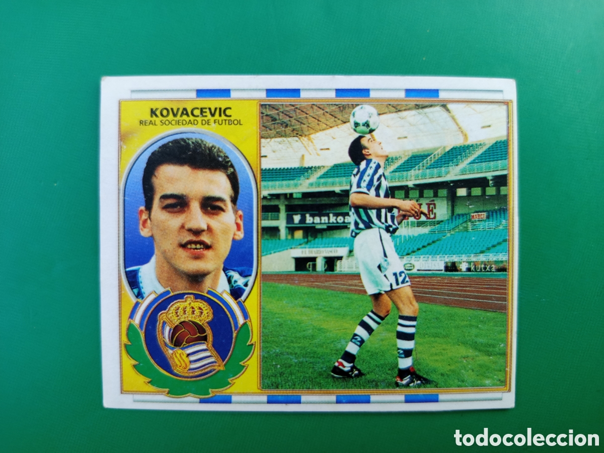Cromos de F&uacute;tbol: ❇️ CROMO ⚽ KOVACEVIC REAL SOCIEDAD VERSI&Oacute;N 96 97 1996 1997 ESTE RECORTADO - TRASERA ONESIMO ❇️