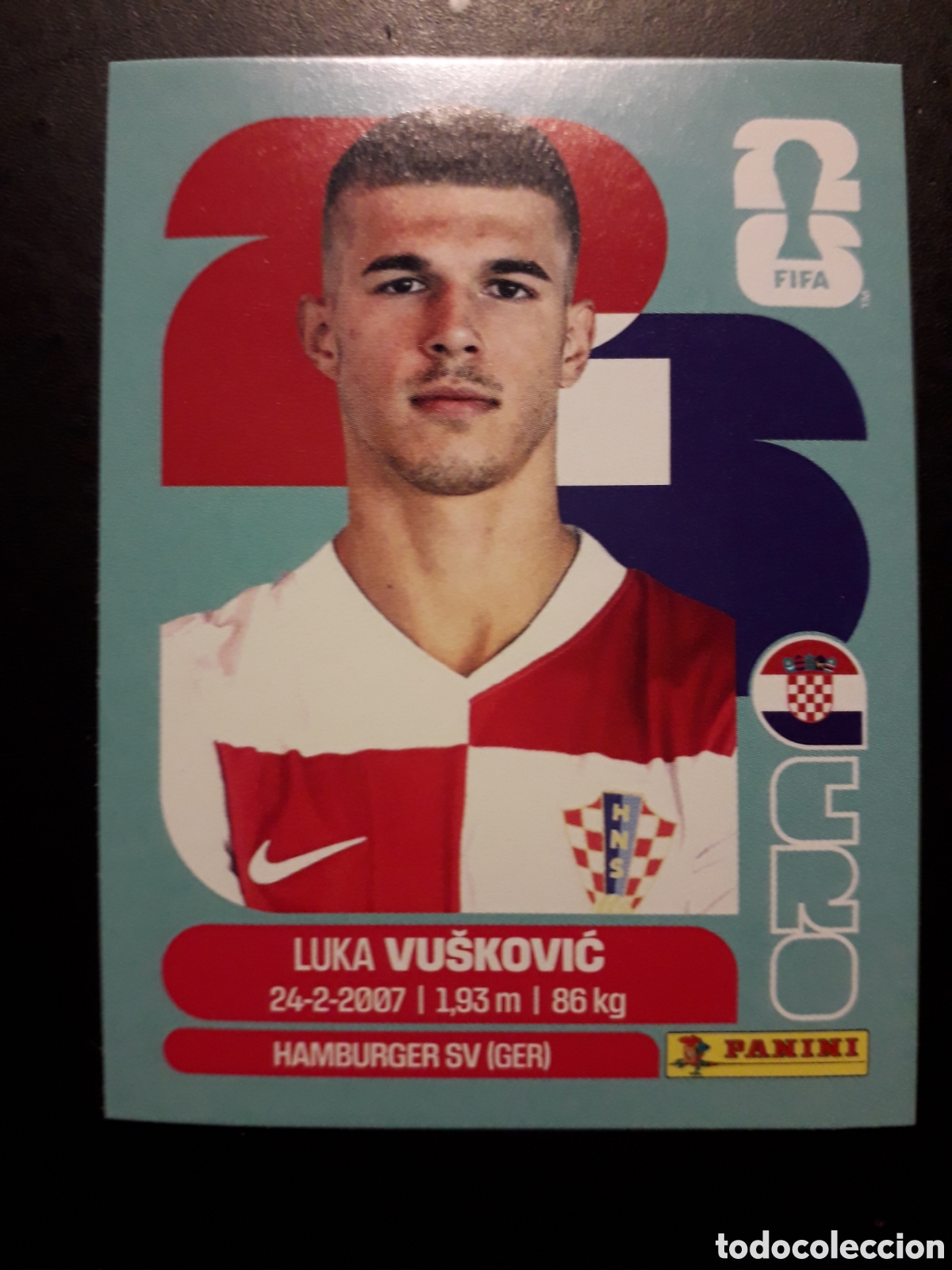 Cromos de F&uacute;tbol: VU&Scaron;KOVIĆ CROACIA CRO 6 MUNDIAL F&Uacute;TBOL 2026 FIFA WORLD CUP PANINI SIN PEGAR PEDIDO M&Iacute;NIMO 3&euro;.
