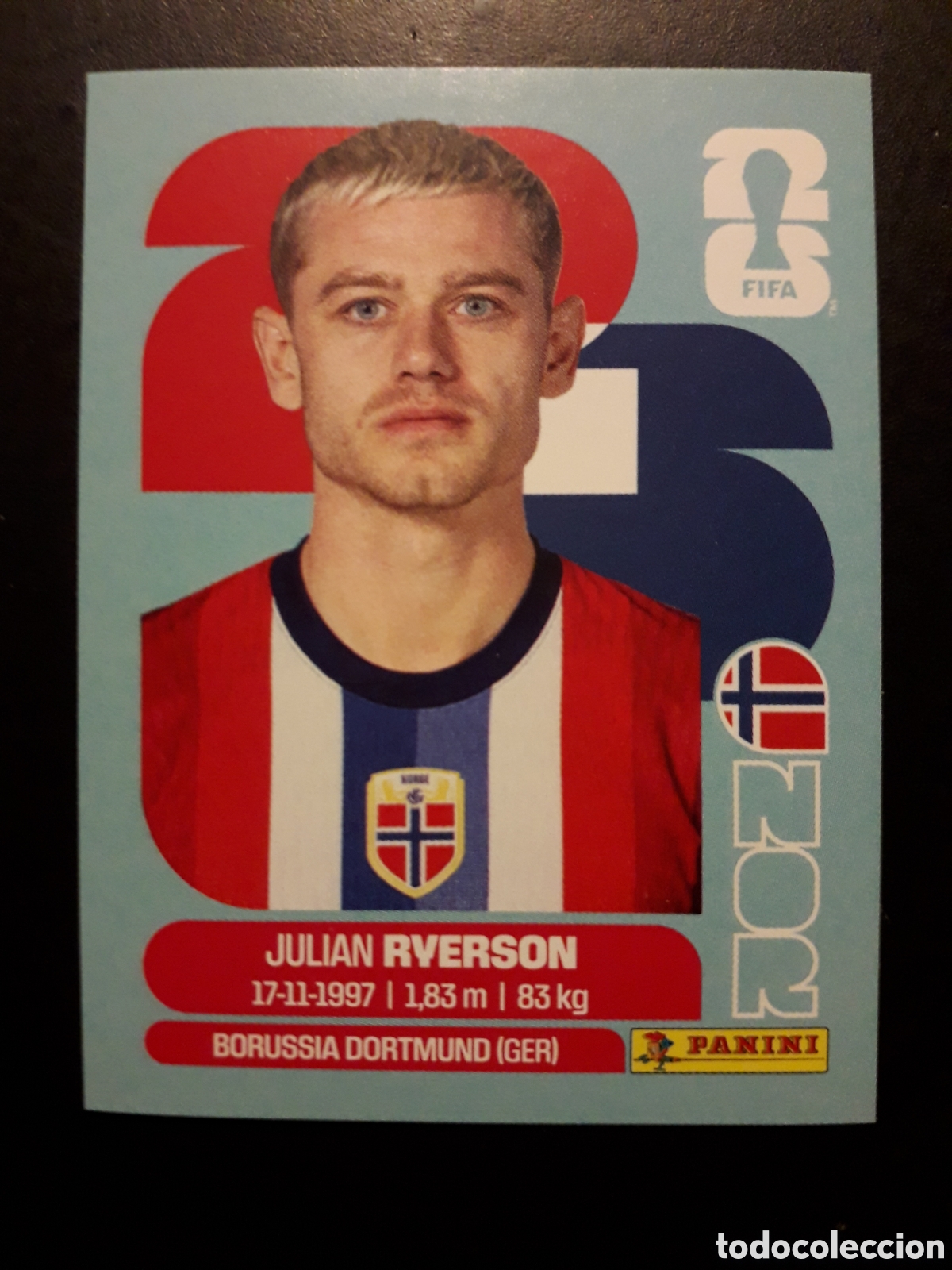Cromos de F&uacute;tbol: RIVERSON NORUEGA NOR 3 MUNDIAL F&Uacute;TBOL 2026 FIFA WORLD CUP PANINI SIN PEGAR PEDIDO M&Iacute;NIMO 3&euro;.