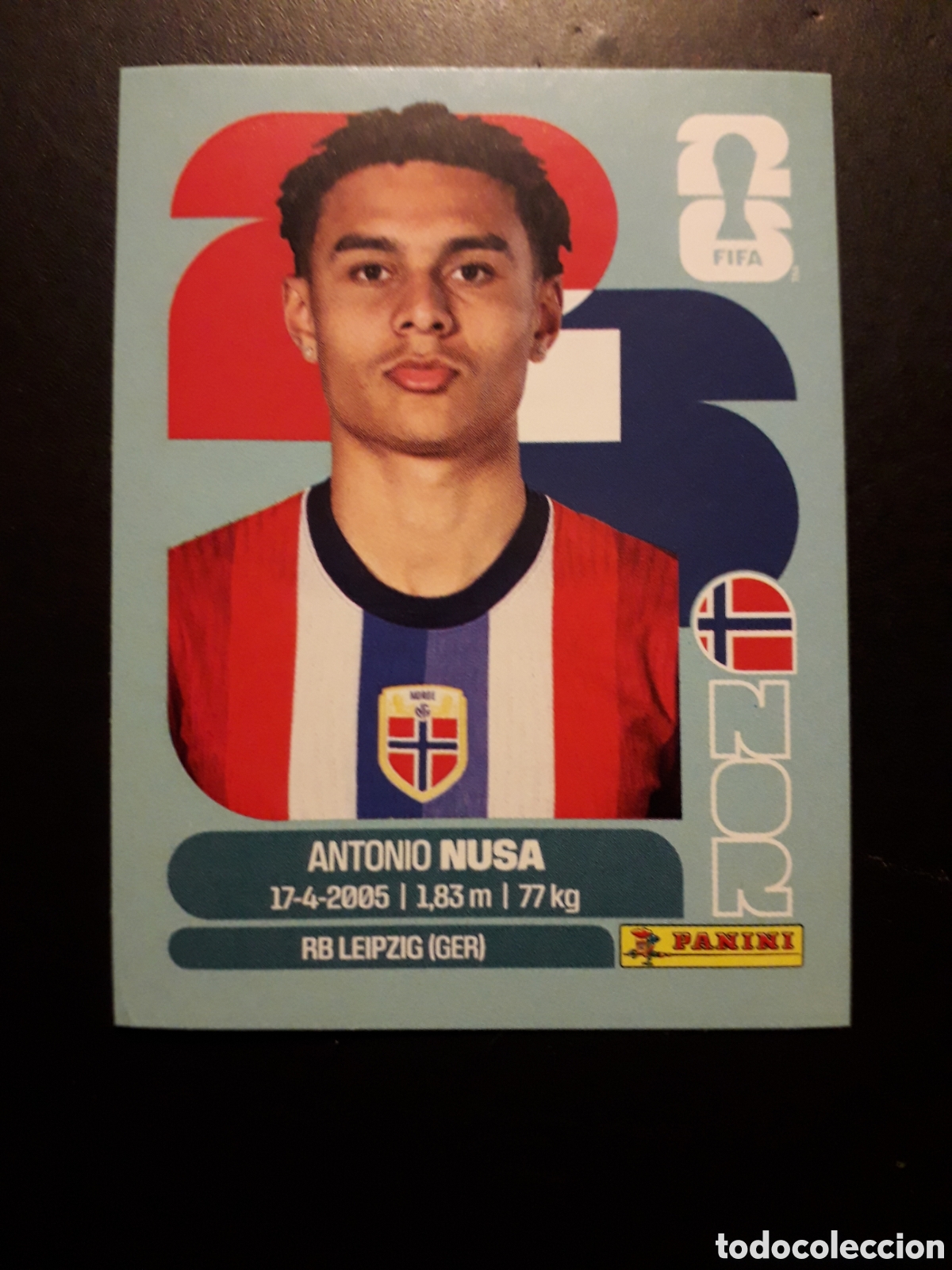 Cromos de F&uacute;tbol: NUSA NORUEGA NOR 19 MUNDIAL F&Uacute;TBOL 2026 FIFA WORLD CUP PANINI SIN PEGAR PEDIDO M&Iacute;NIMO 3&euro;