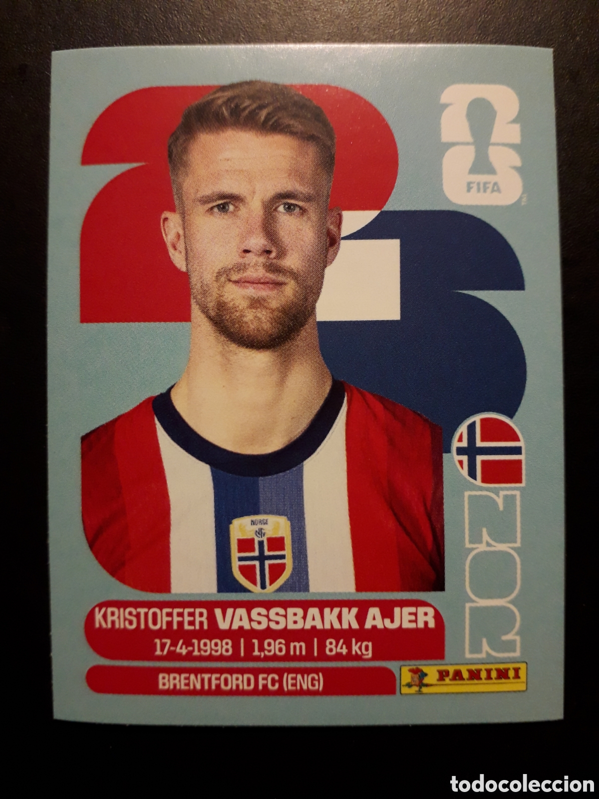Cromos de F&uacute;tbol: VASSBAKK AJER NORUEGA NOR 5 MUNDIAL F&Uacute;TBOL 2026 FIFA WORLD CUP PANINI SIN PEGAR PEDIDO M&Iacute;NIMO 3&euro;