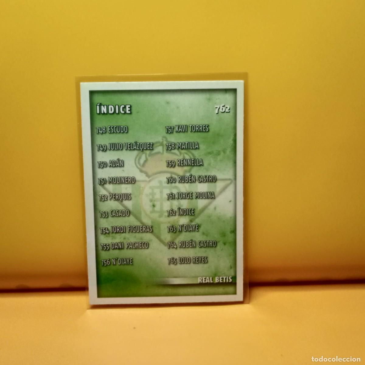 Cromos de F&uacute;tbol: MUNDICROMO 2014 2015 14 15 REAL BETIS &Iacute;NDICE 762