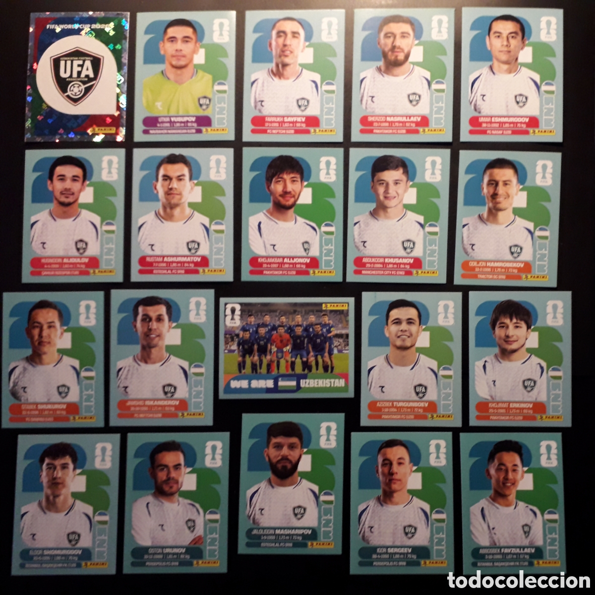 Cromos de F&uacute;tbol: 20 CROMOS UZBEKIST&Aacute;N, EQUIPO COMPLETO MUNDIAL F&Uacute;TBOL 2026 FIFA WORLD CUP PANINI SIN PEGAR
