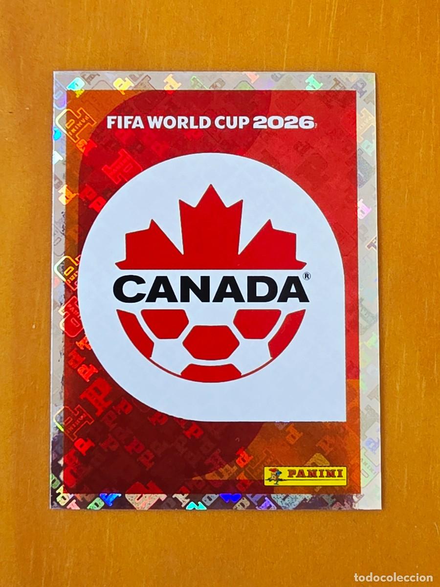 Cromos de F&uacute;tbol: CAN 1 Escudo logo emblema Canad&aacute;, Panini FIFA World Cup Mundial 2026 Sticker
