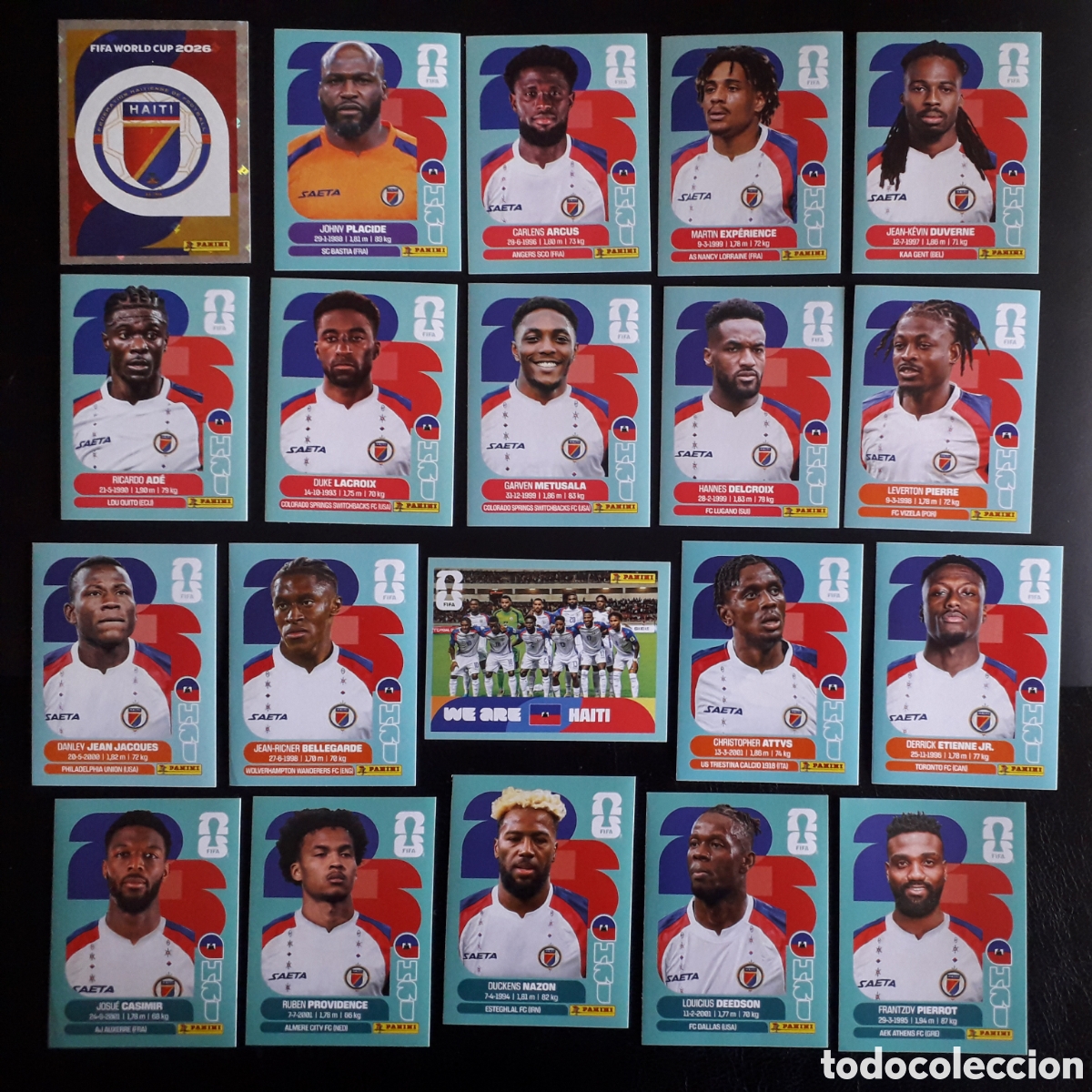 Cromos de f&uacute;tbol: 20 CROMOS HAIT&Iacute;, EQUIPO COMPLETO MUNDIAL F&Uacute;TBOL 2026 FIFA WORLD CUP PANINI SIN PEGAR