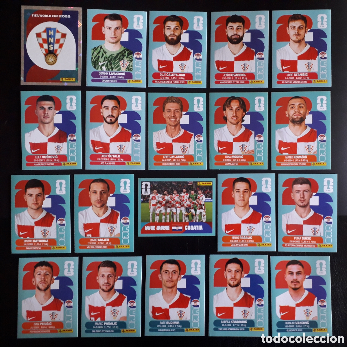 Figurine di Calcio: 20 CROMOS CROACIA, EQUIPO COMPLETO MUNDIAL F&Uacute;TBOL 2026 FIFA WORLD CUP PANINI SIN PEGAR