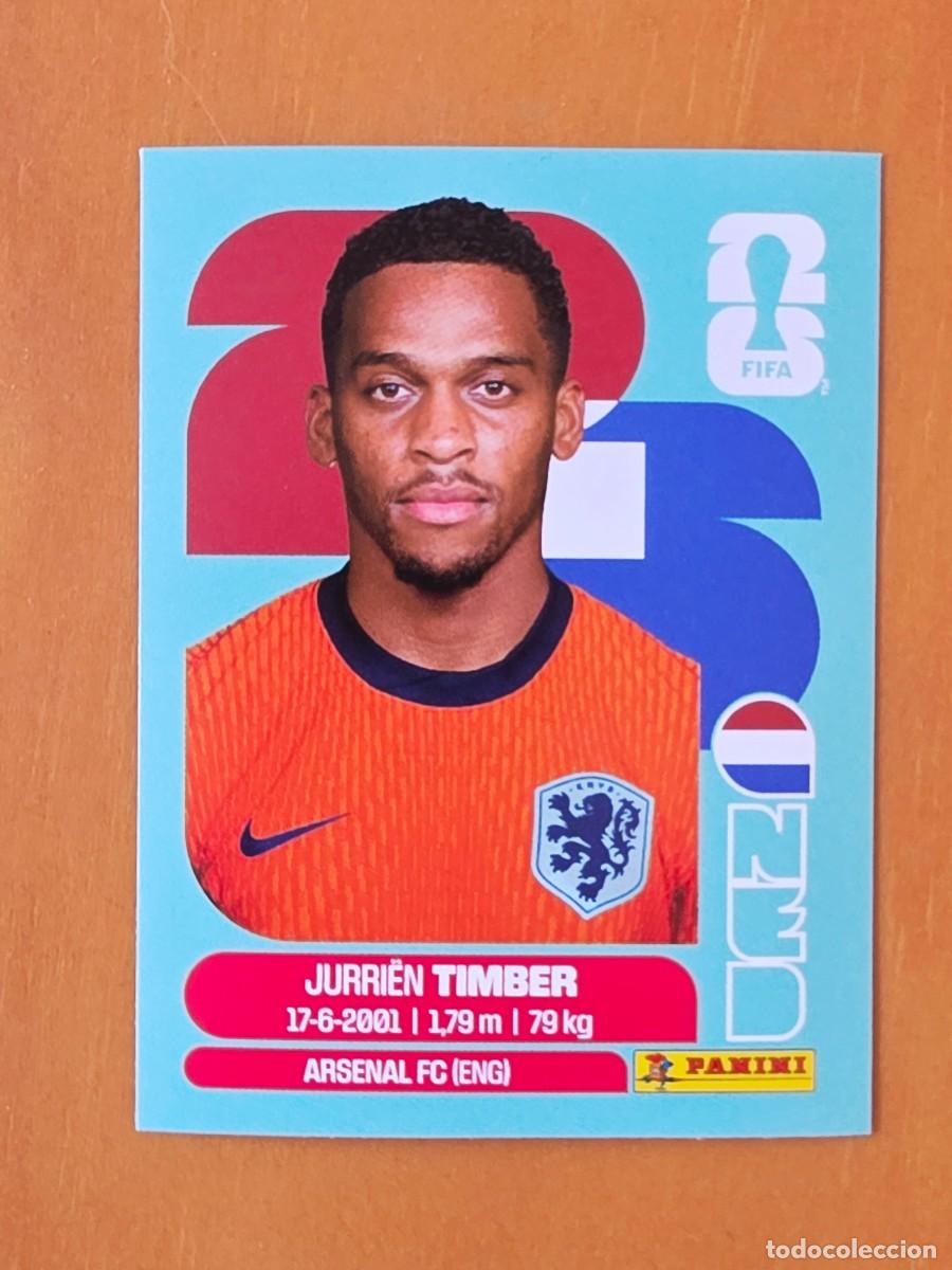Fu&szlig;ball-Sticker: NED 5 Jurri&euml;n Timber, Pa&iacute;ses Bajos Holanda, Panini FIFA World Cup Mundial 2026 Sticker