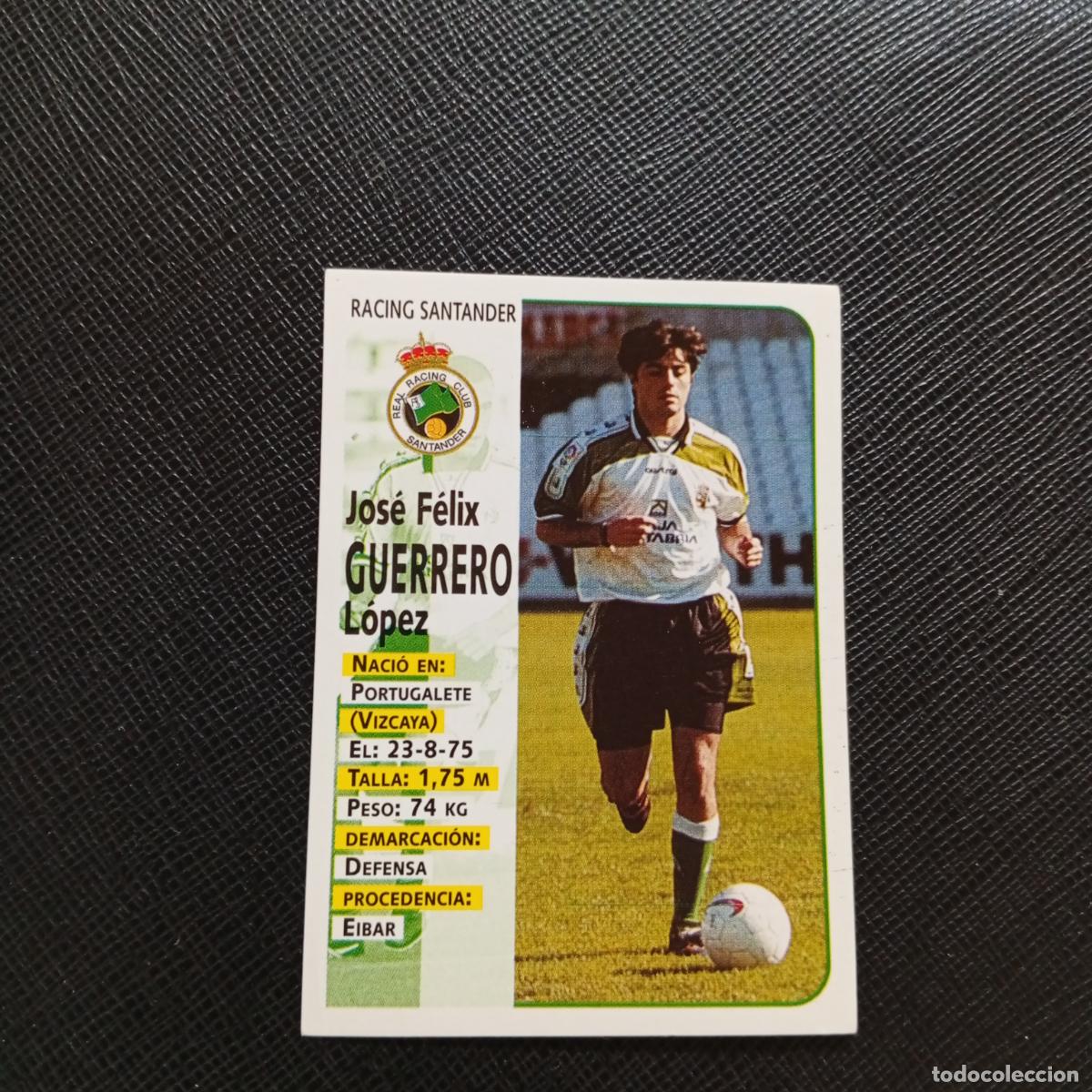 Cromos de F&uacute;tbol: 282 GUERRERO RACING SANTANDER PANINI 1998 1999 FUTBOL CROMO 98 99 - SIN PEGAR - A115 PG91