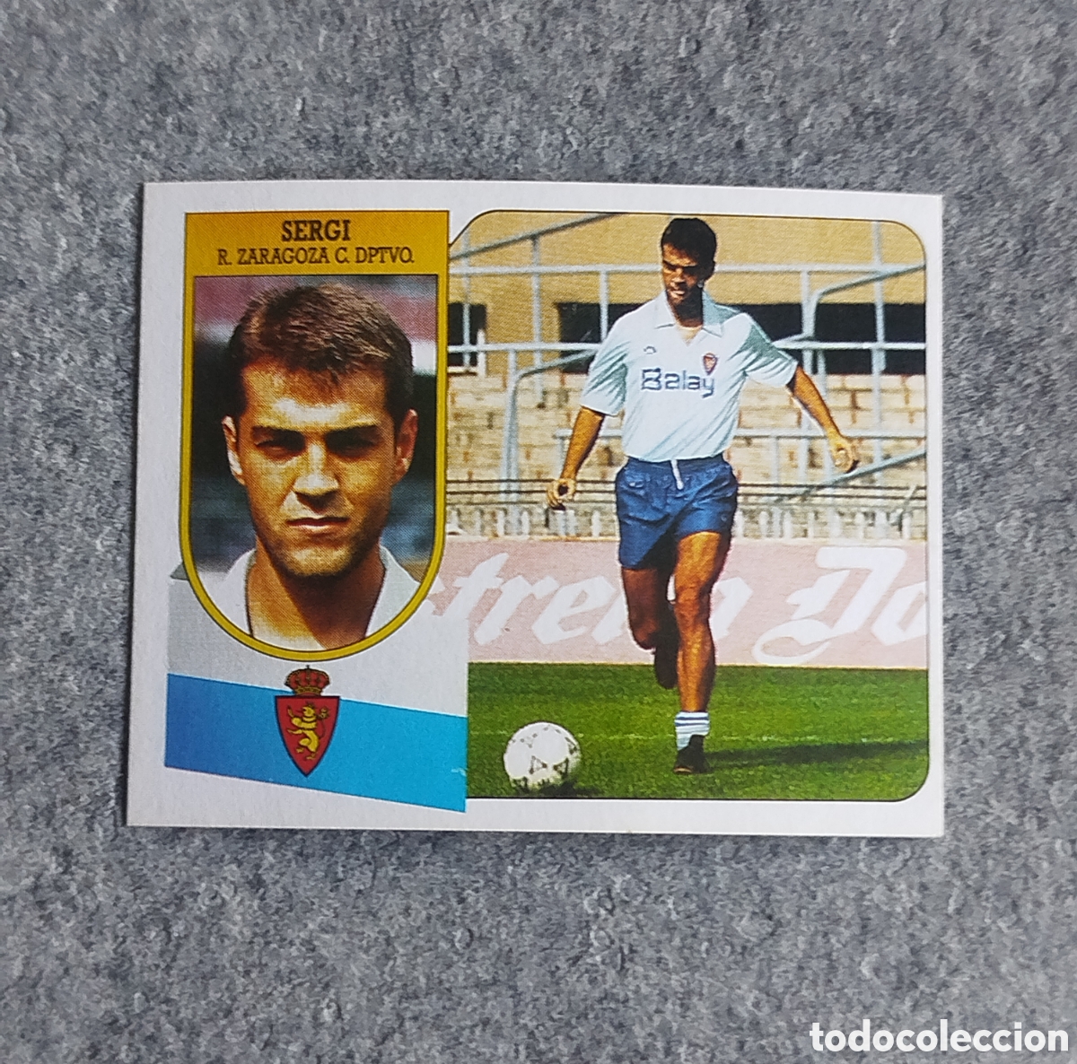 Fu&szlig;ball-Sticker: SERGI FICHAJE 7 ZARAGOZA LIGA 91 92 1991 1992 EDICIONES ESTE SIN PEGAR NUNCA PEGADO CARTON CROMO