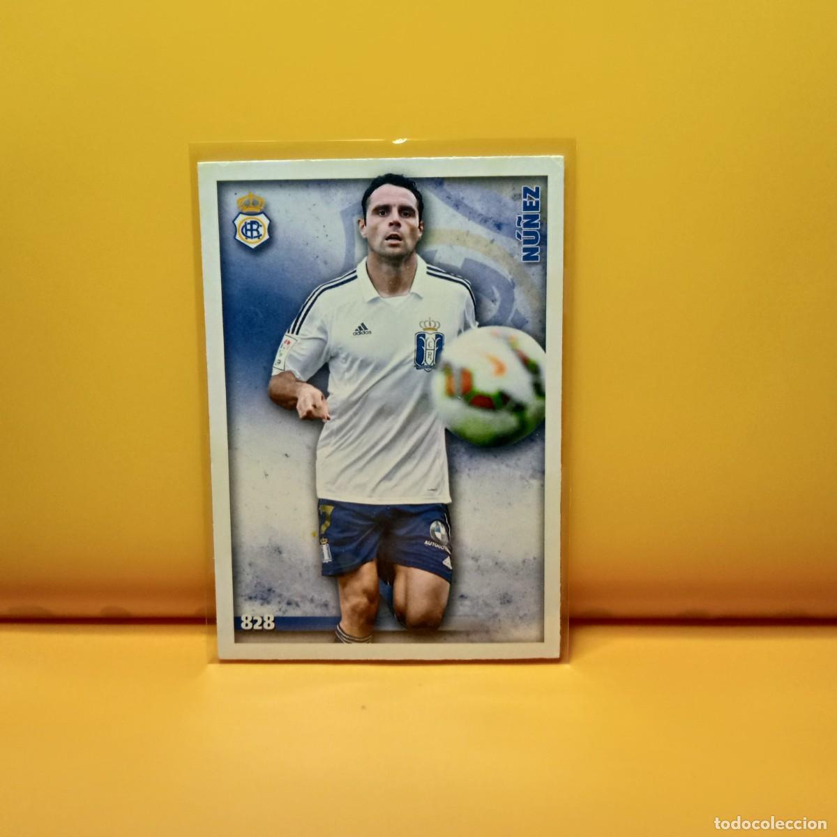 Figurine di Calcio: MUNDICROMO 2014 2015 14 15 RECREATIVO DE HUELVA NU&Ntilde;EZ 828