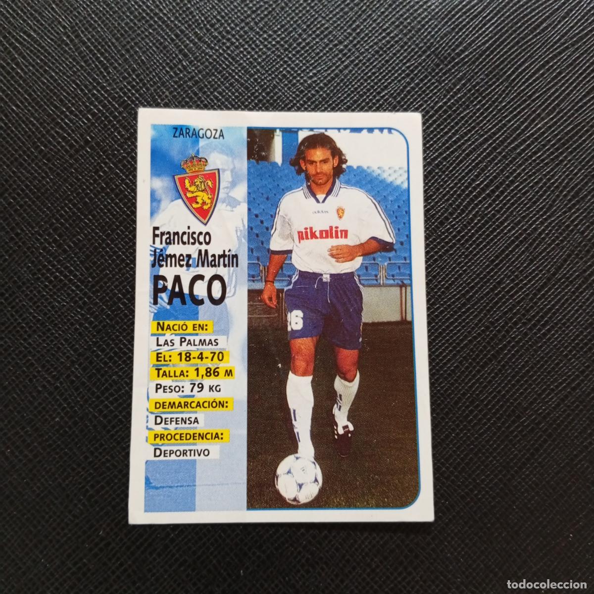 Cromos de F&uacute;tbol: 423 PACO ZARAGOZA PANINI 1998 1999 FUTBOL 98 99 - SIN PEGAR - A115 PG433 ULTIMOS FICHAJES