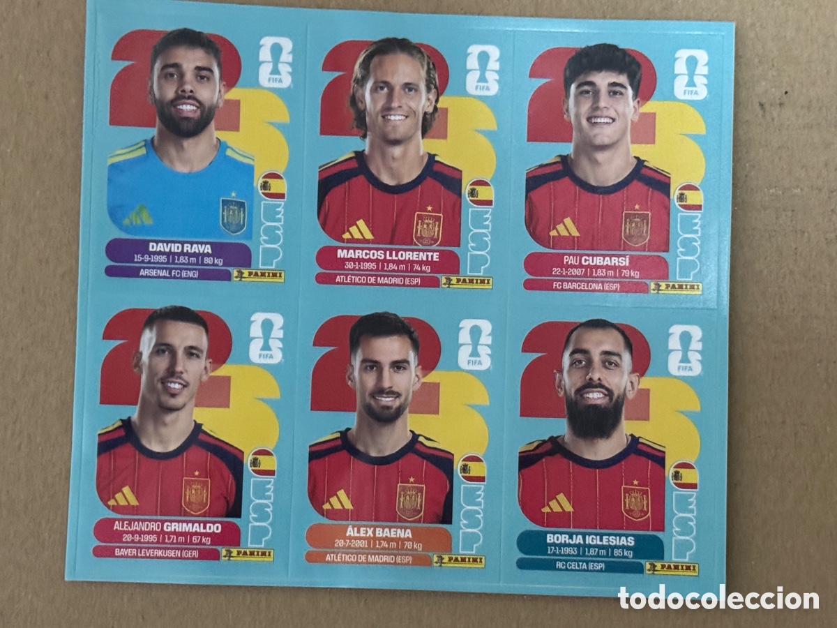 Cromos de F&uacute;tbol: Set actualizaci&oacute;n Selecci&oacute;n espa&ntilde;ola Mundial 2026