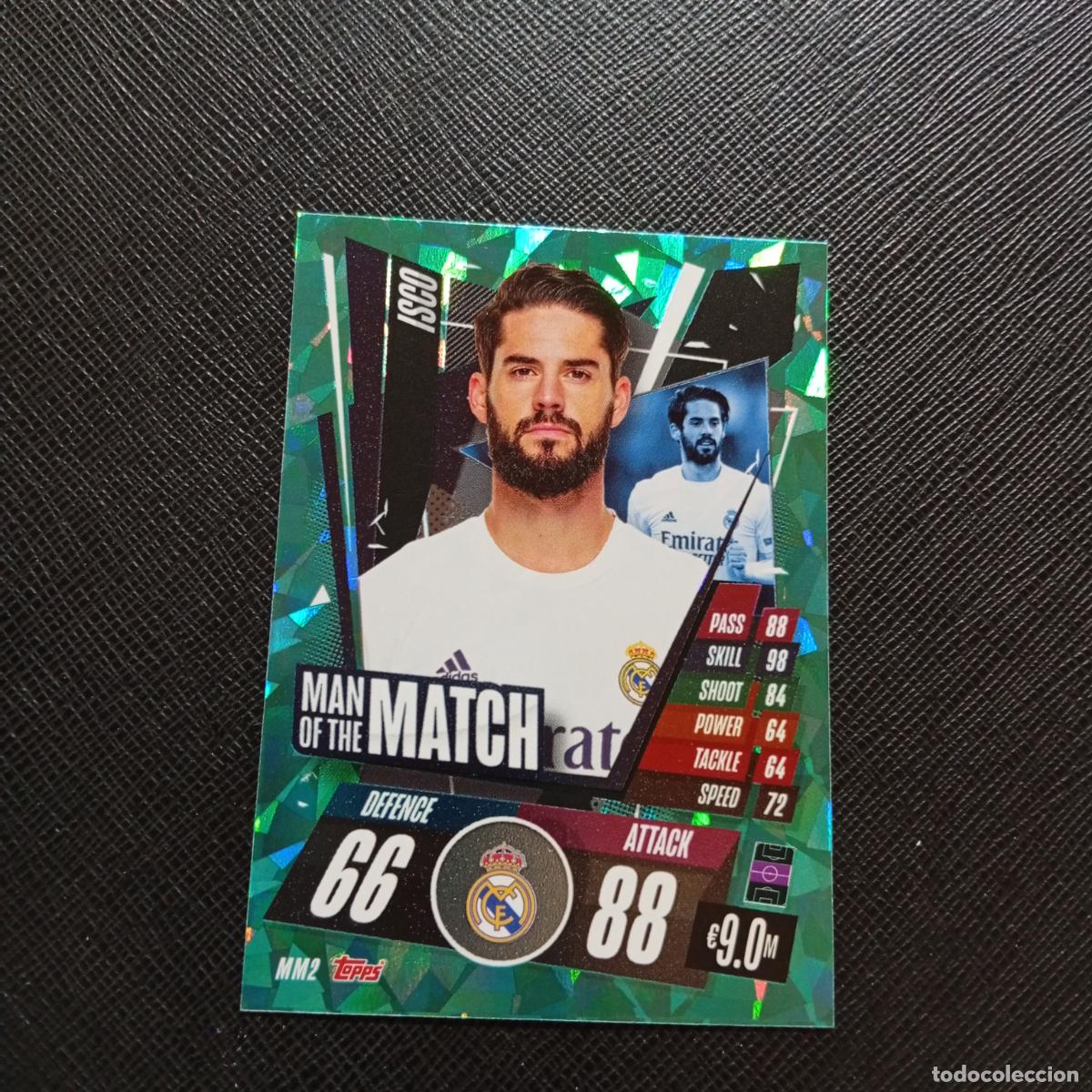 Fu&szlig;ball-Sticker: ISCO REAL MADRID TOPPS MATCH ATTAX 2020 2021 CROMO 20 21 - (MD01/02-3) P81 MAN OF THE MATCH