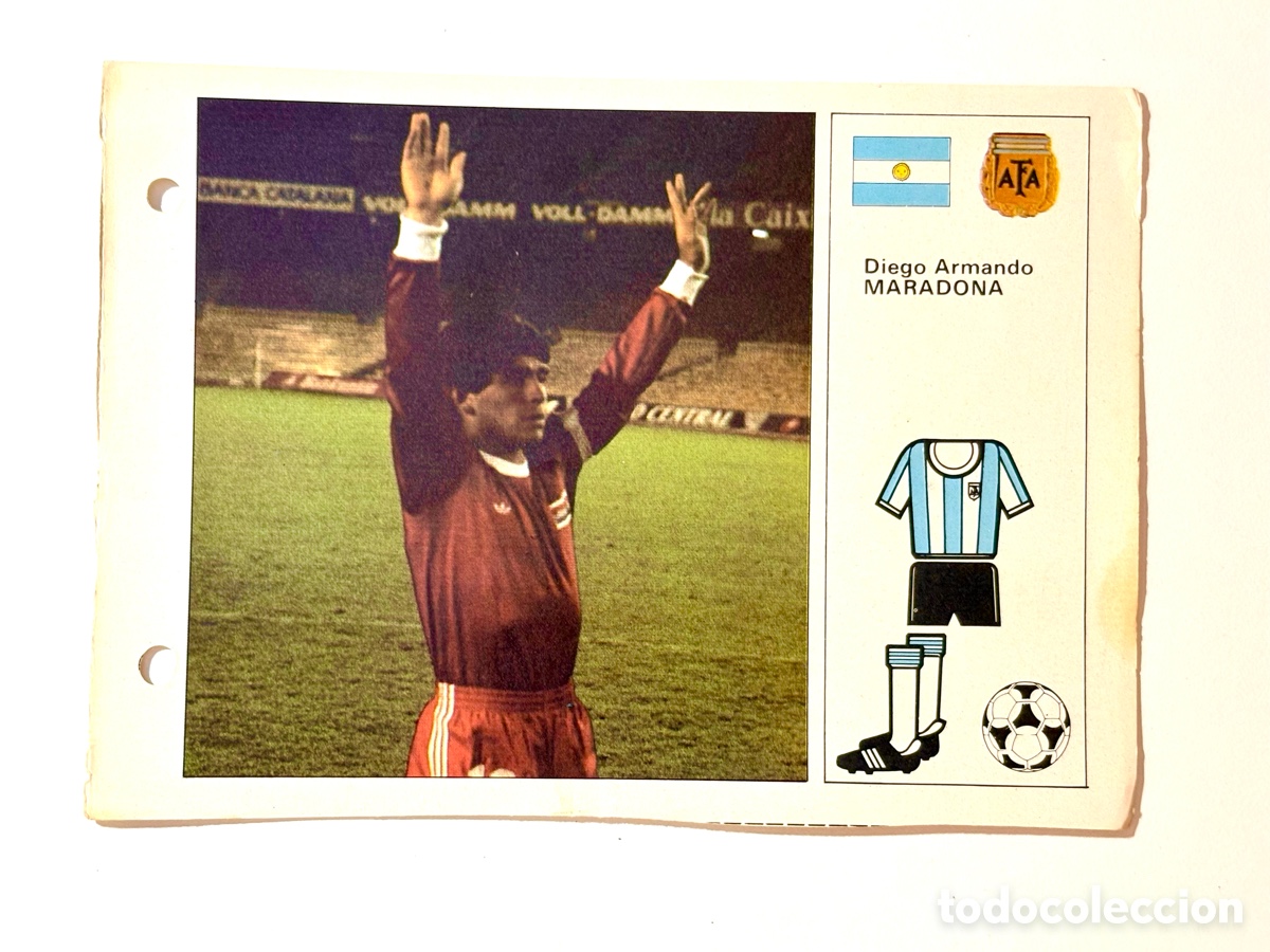 Cromos de F&uacute;tbol: Ficha Cromo N.&ordm; 17 Diego Armando Maradona - Colecci&oacute;n &rdquo;Las Estrellas del Mundial '82. Bruguera