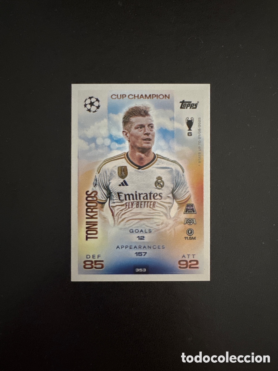 Cromos de f&uacute;tbol: KROOS CUP CHAMPION NUMERO 353 MATCH ATTAX 2025 2026