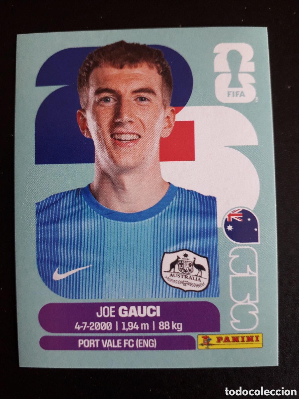 Fu&szlig;ball-Sticker: GAUCI AUSTRALIA AUS 3 MUNDIAL F&Uacute;TBOL 2026 FIFA WORLD CUP PANINI SIN PEGAR PEDIDO M&Iacute;NIMO 3&euro;