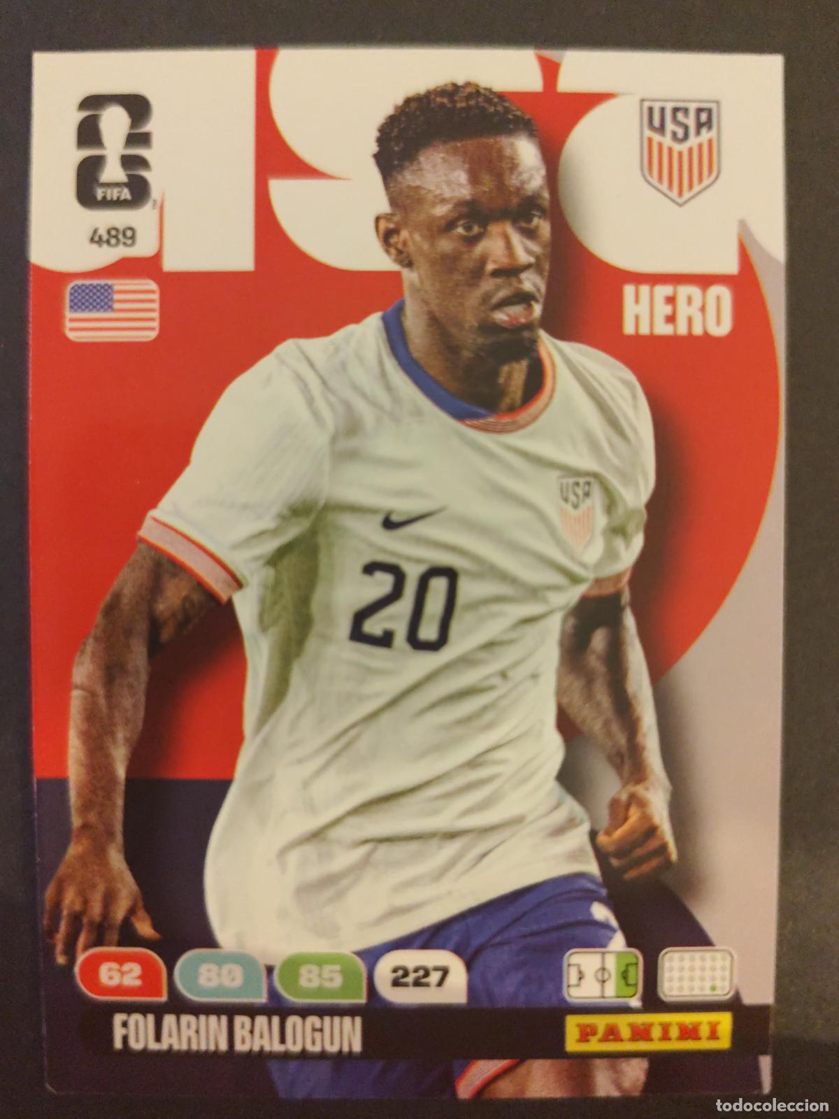 Fu&szlig;ball-Sticker: 489 FOLARIN BALOGUN ESTADOS UNIDOS USA ADRENALYN MUNDIAL FIFA WORLD CUP 2026 PANINI
