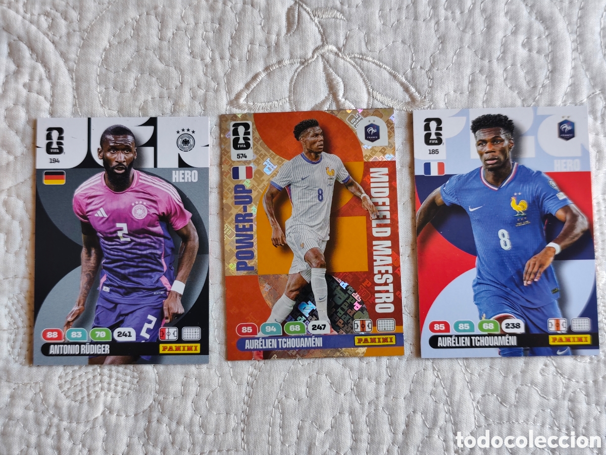 Figurine di Calcio: Lote Tchouameni Rudiger Adrenalyn FIFA World Cup 2026 185 194 574