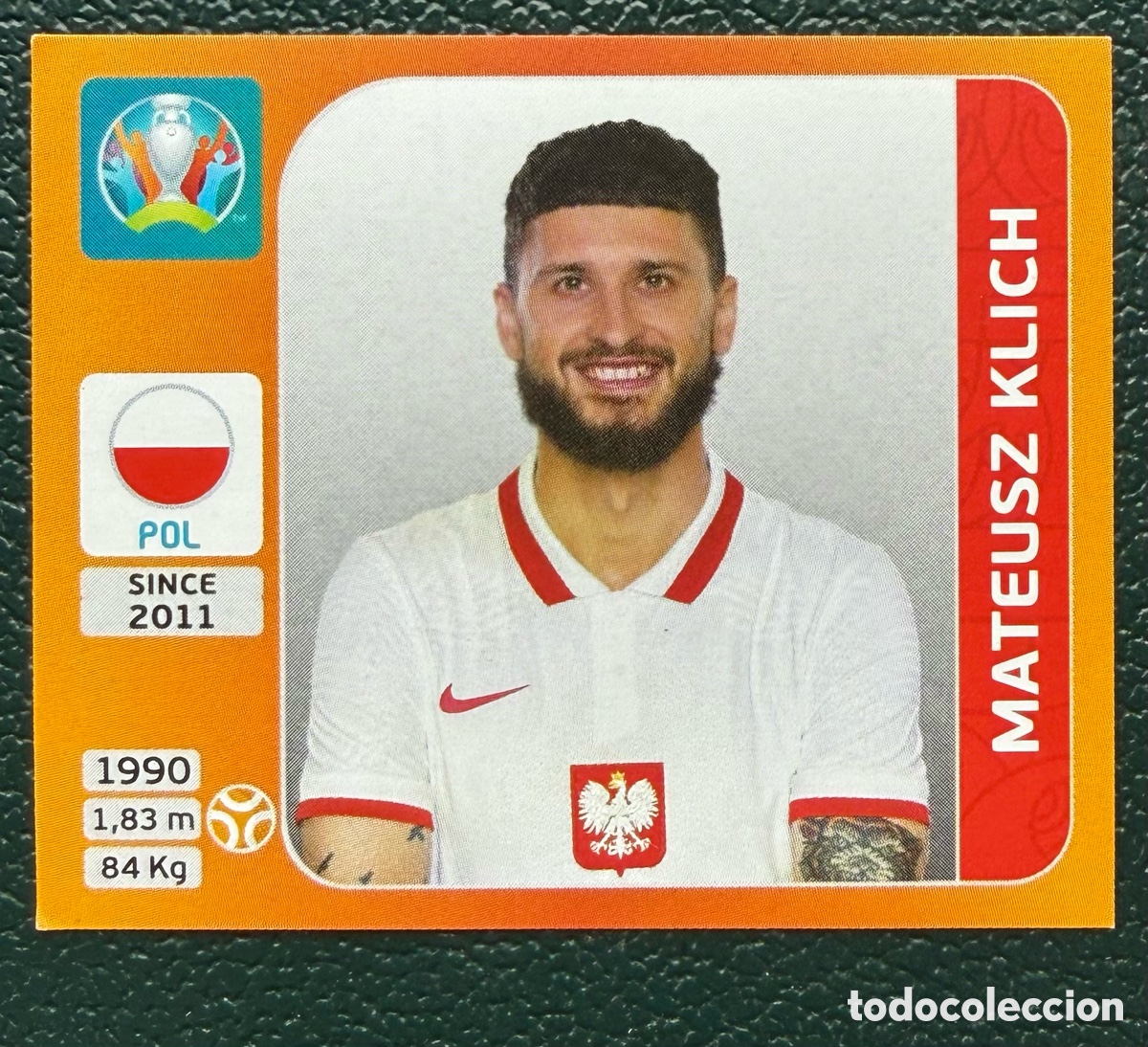 Football Stickers: 472 MATEUSZ KLICH POLONIA CROMO ALBUM UEFA EURO 2020 TOURNAMENT EDITION PANINI