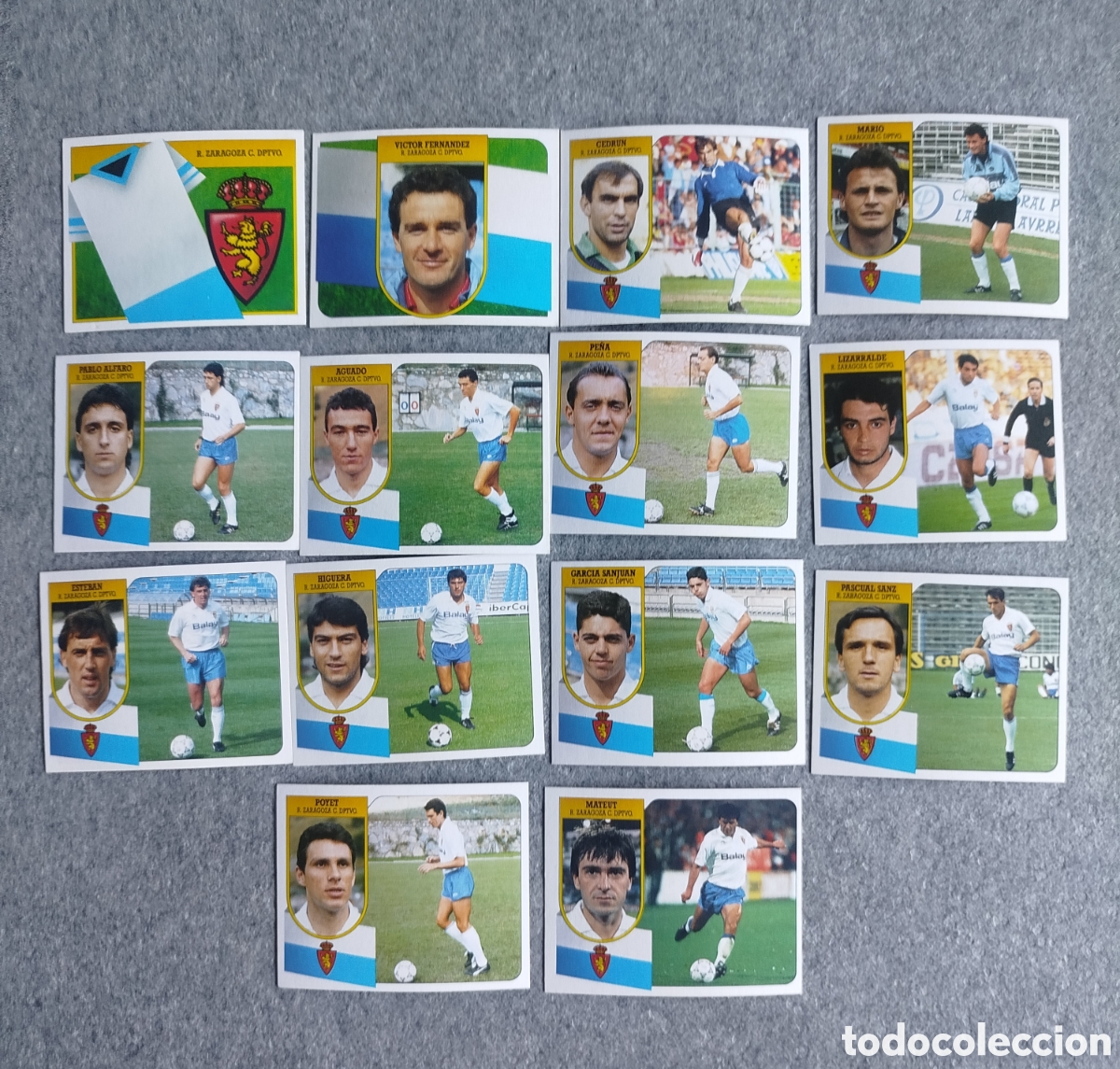 Cromos de F&uacute;tbol: PLANTILLA REAL ZARAGOZA LIGA 1991 1992 EDICIONES ESTE SIN PEGAR NUNCA PEGADOS LOTE 14 CROMOS FUTBOL