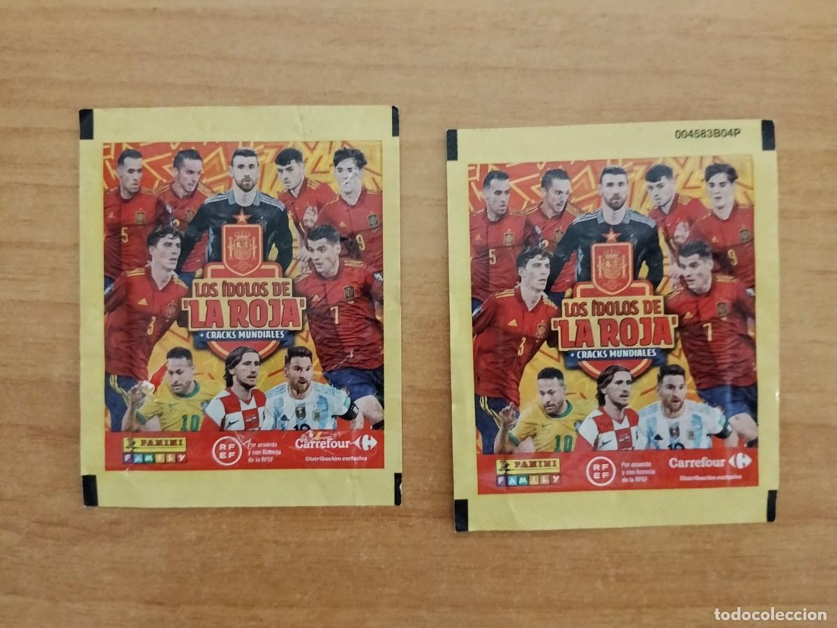 Cromos de F&uacute;tbol: ROSA-DOS SOBRES SIN ABRIR LOS IDOLOS DE LA ROJA