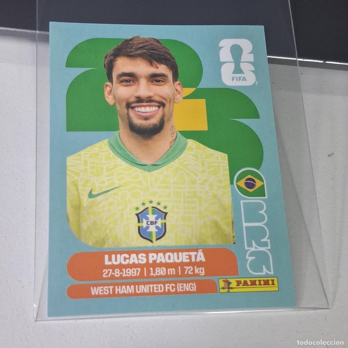 Cromos de F&uacute;tbol: B21 BRA9 LUCAS PAQUET&Aacute; 9 BRAZIL BRASIL BRA MUNDIAL FIFA WORLD CUP 2026 STICKER PANINI