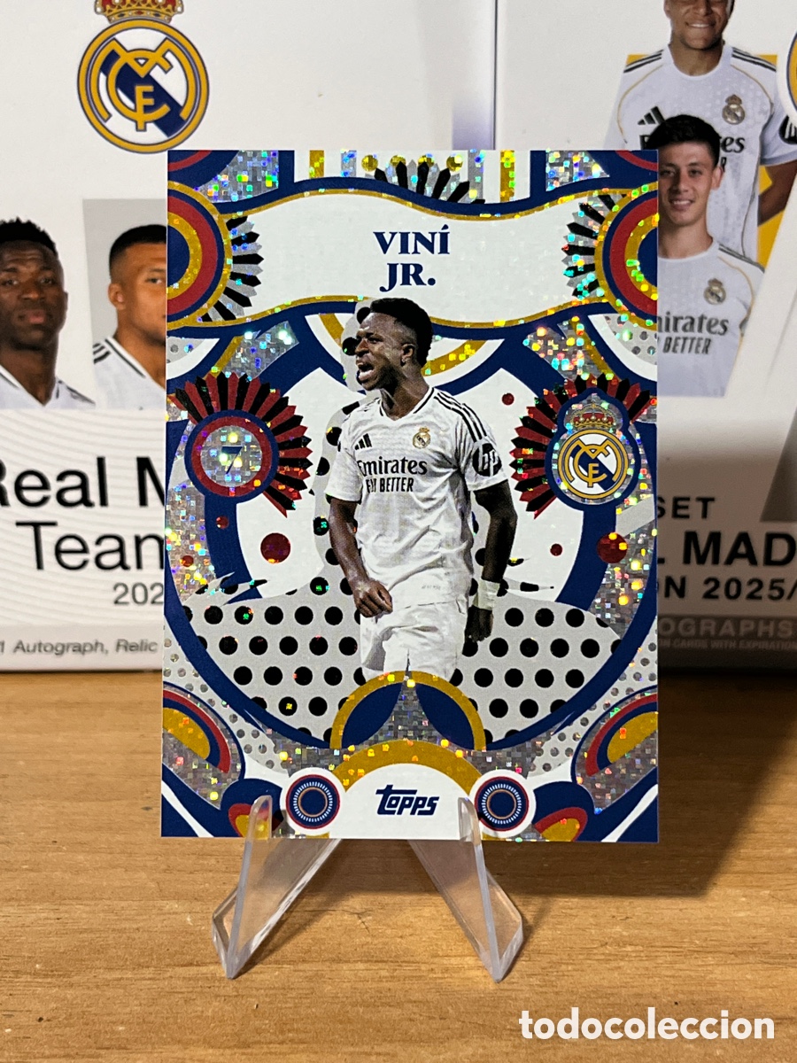 Football Stickers: VINI JR FLAMENCO FLARE STATIC PARALLEL INSERT N26 TOPPS REAL MADRID TEAM SET 2024-25 ⚽
