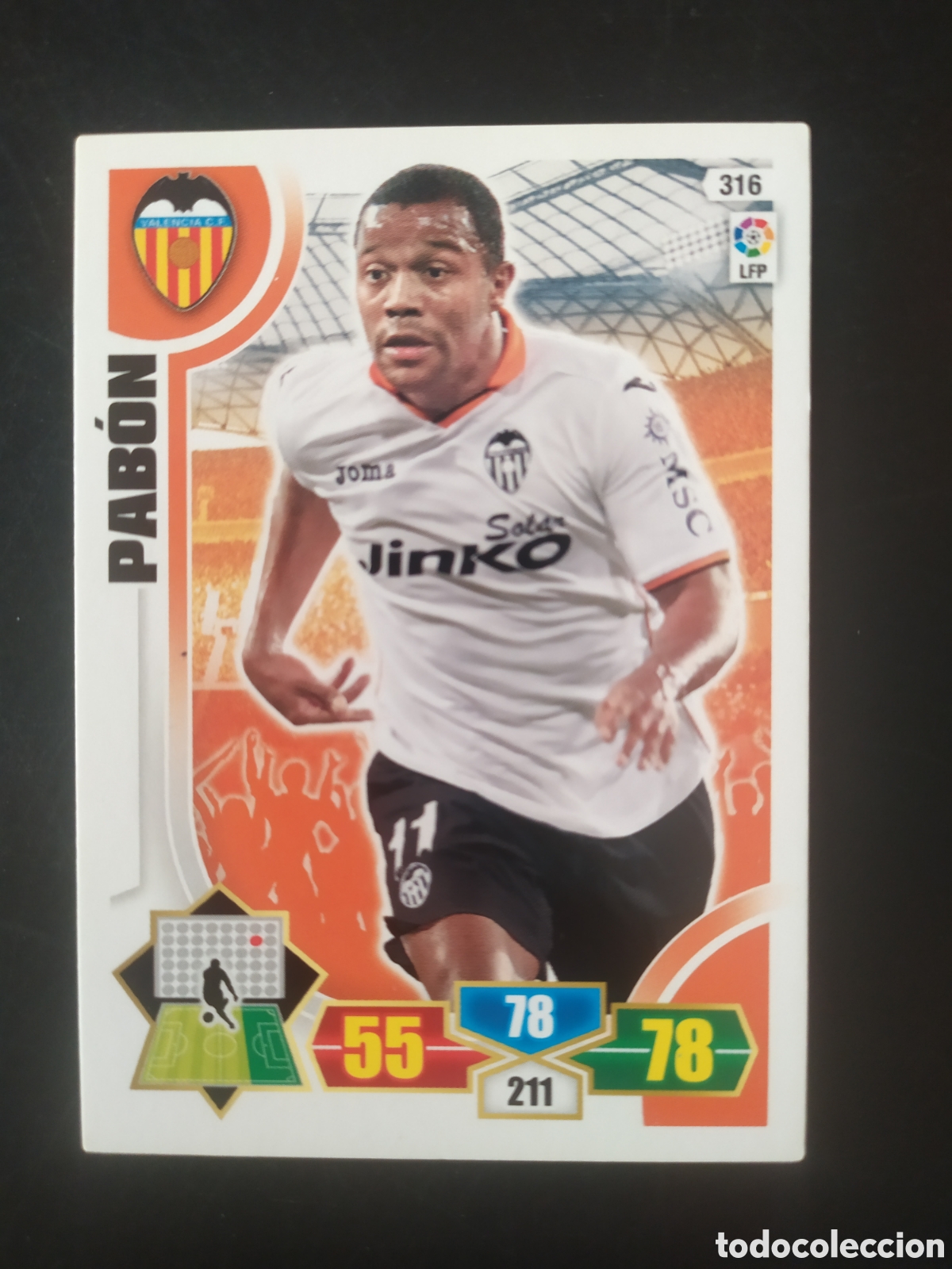 Fu&szlig;ball-Sticker: Adrenalyn 2013 2014 13 14 panini Pab&oacute;n n&deg; 316 Valencia