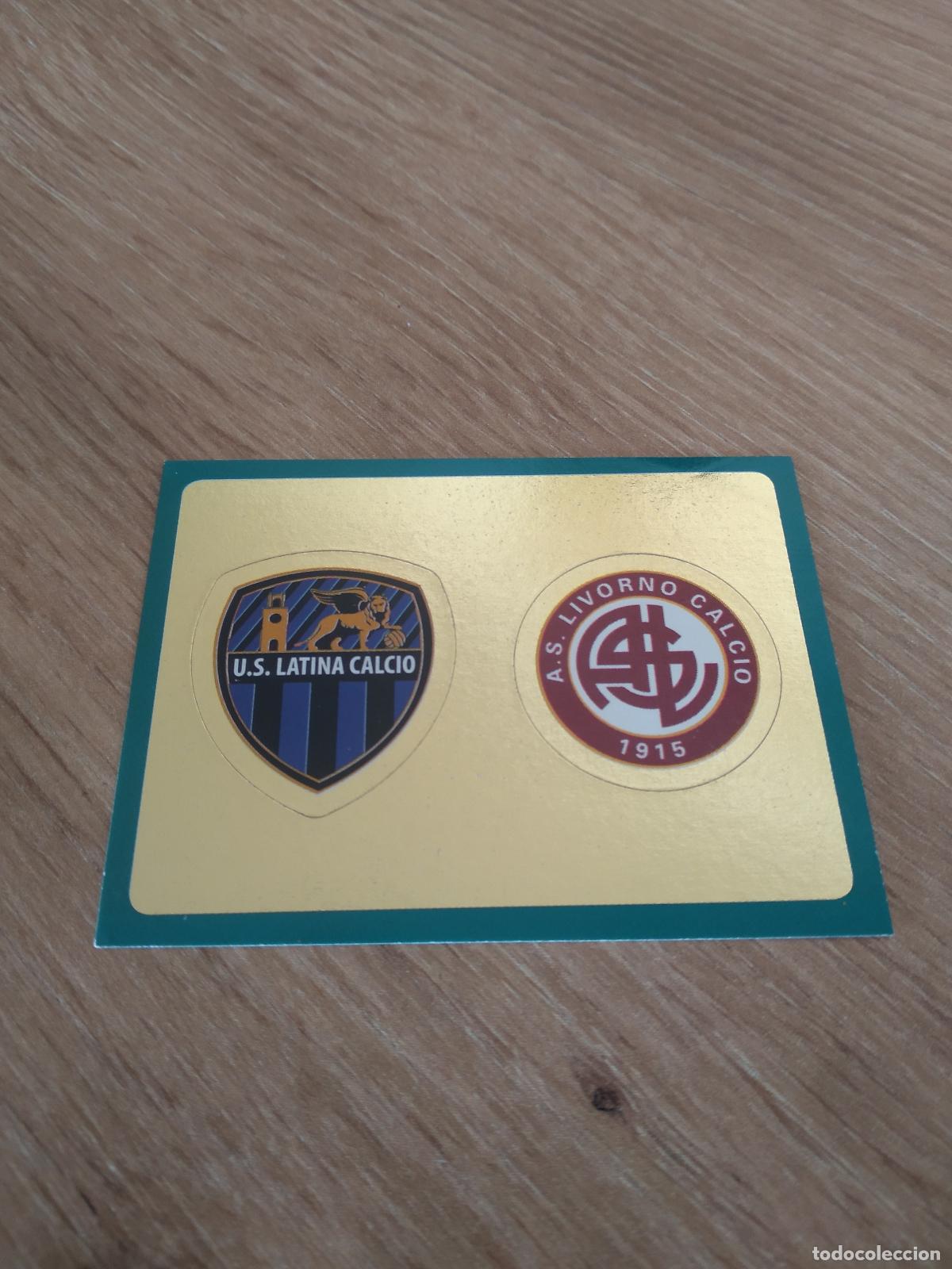 Figurine di Calcio: 673 LATINA CALCIO LIVORNO CALCIO ESCUDO CROMO FUTBOL PANINI LIGA ITALIA 15-16 CALCIATORI 2015-2016