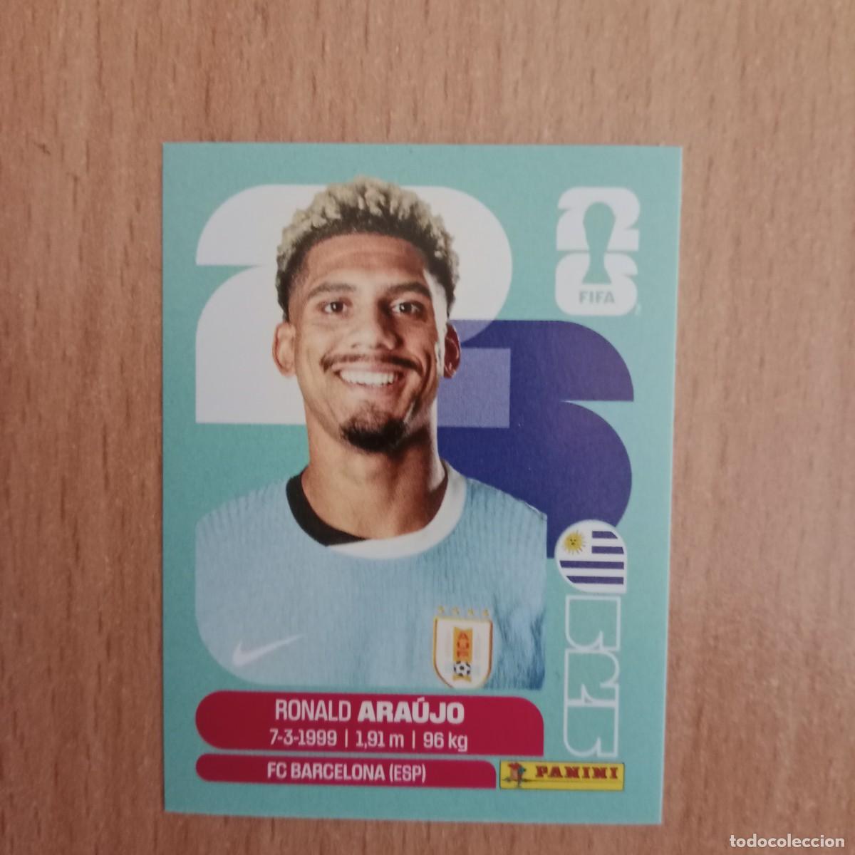 Cromos de F&uacute;tbol: RONALD ARA&Uacute;JO , URUGUAY , STICKER CROMO N&ordm; URU 4 , FIFA WORLD CUP 2026 - PANINI - A&Ntilde;O 2026.