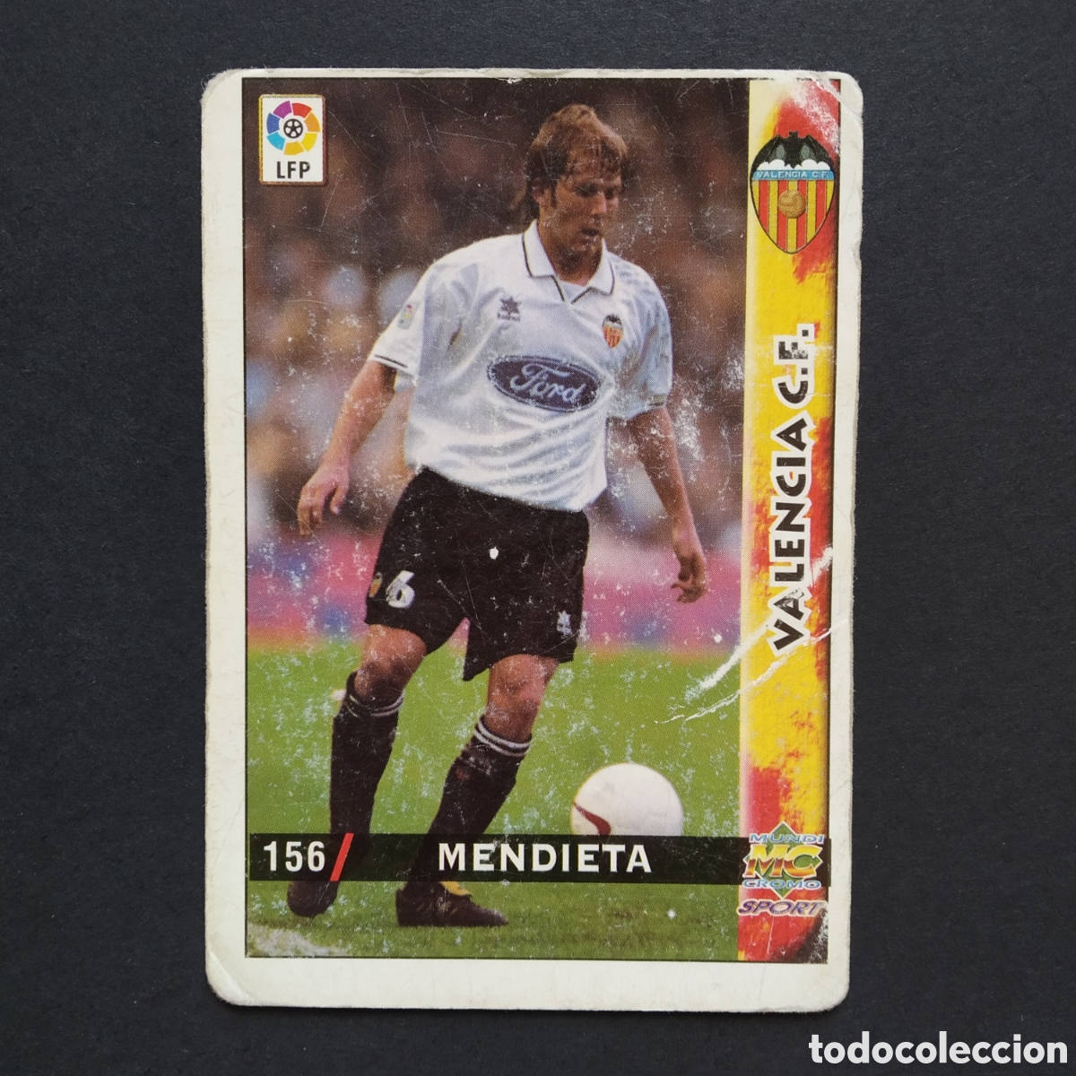 Cromos de Futebol: CROMO - N&ordm; 0156 - MENDIETA - VALENCIA C.F. - LAS FICHAS DE LA LIGA 98-99 (1998 / 1999) - MUNDICROMO