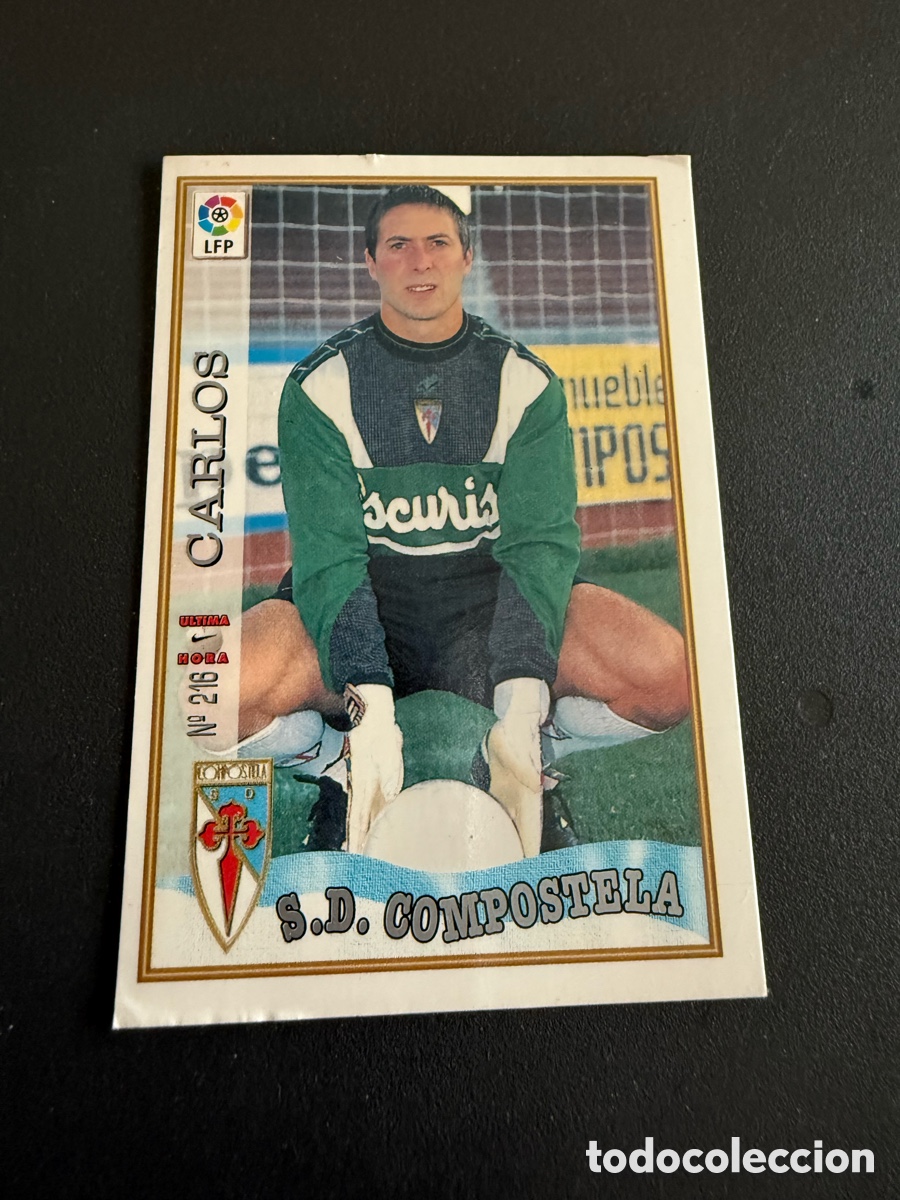 Football Stickers: MUNDICROMO 97-98. n 216. UH. CARLOS ( SD Compostela )