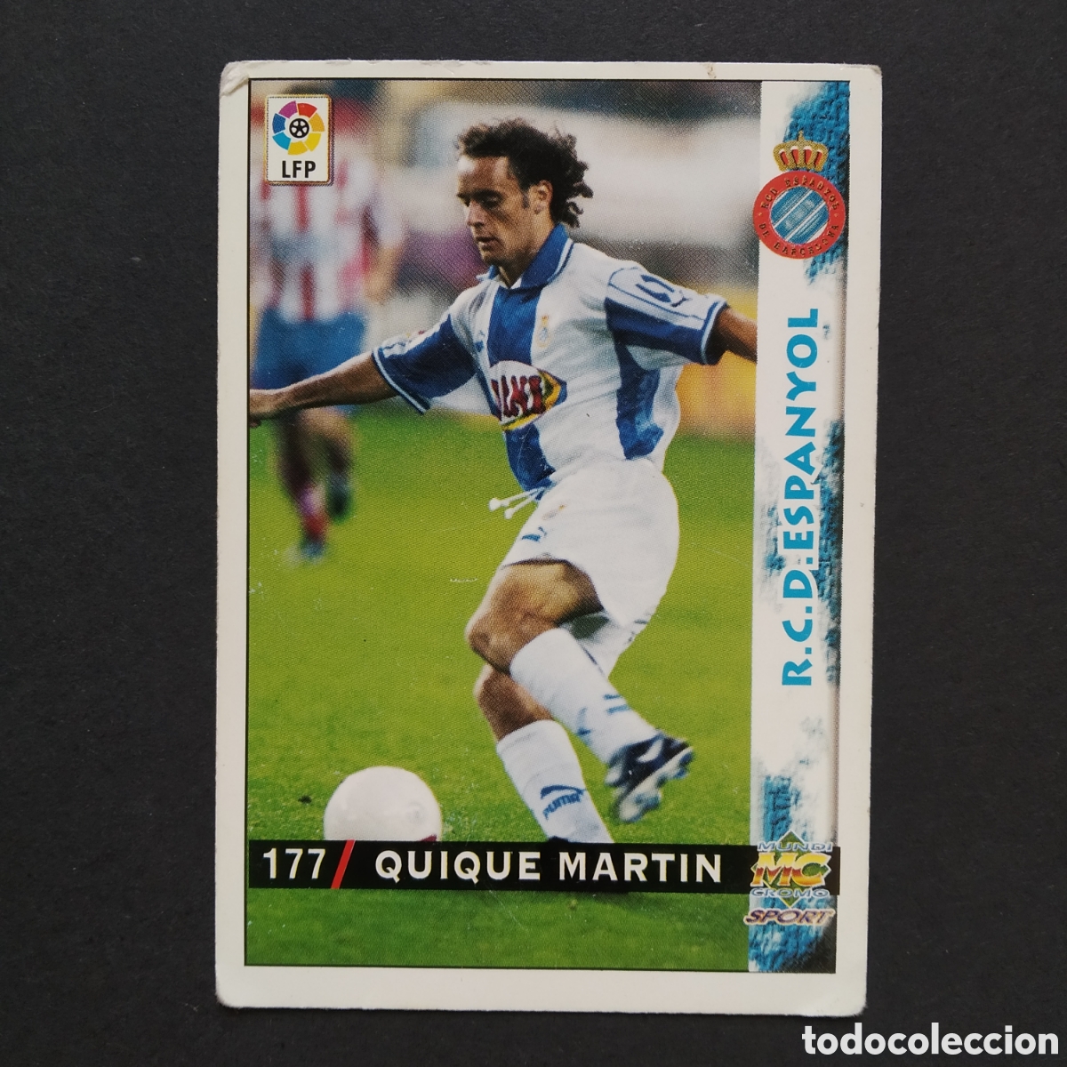 Fu&szlig;ball-Sticker: CROMO - N&ordm; 0177 - QUIQUE MARTIN - RCD ESPANYOL - LAS FICHAS DE LA LIGA 98-99 (1998 /1999) MUNDICROMO