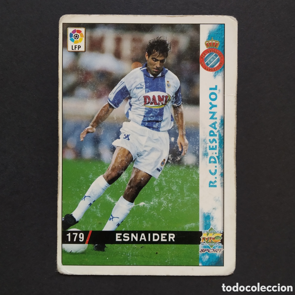 Fu&szlig;ball-Sticker: CROMO - N&ordm; 0179 - ESNAIDER - R.C.D ESPANYOL - LAS FICHAS DE LA LIGA 98-99 (1998 / 1999) - MUNDICROMO
