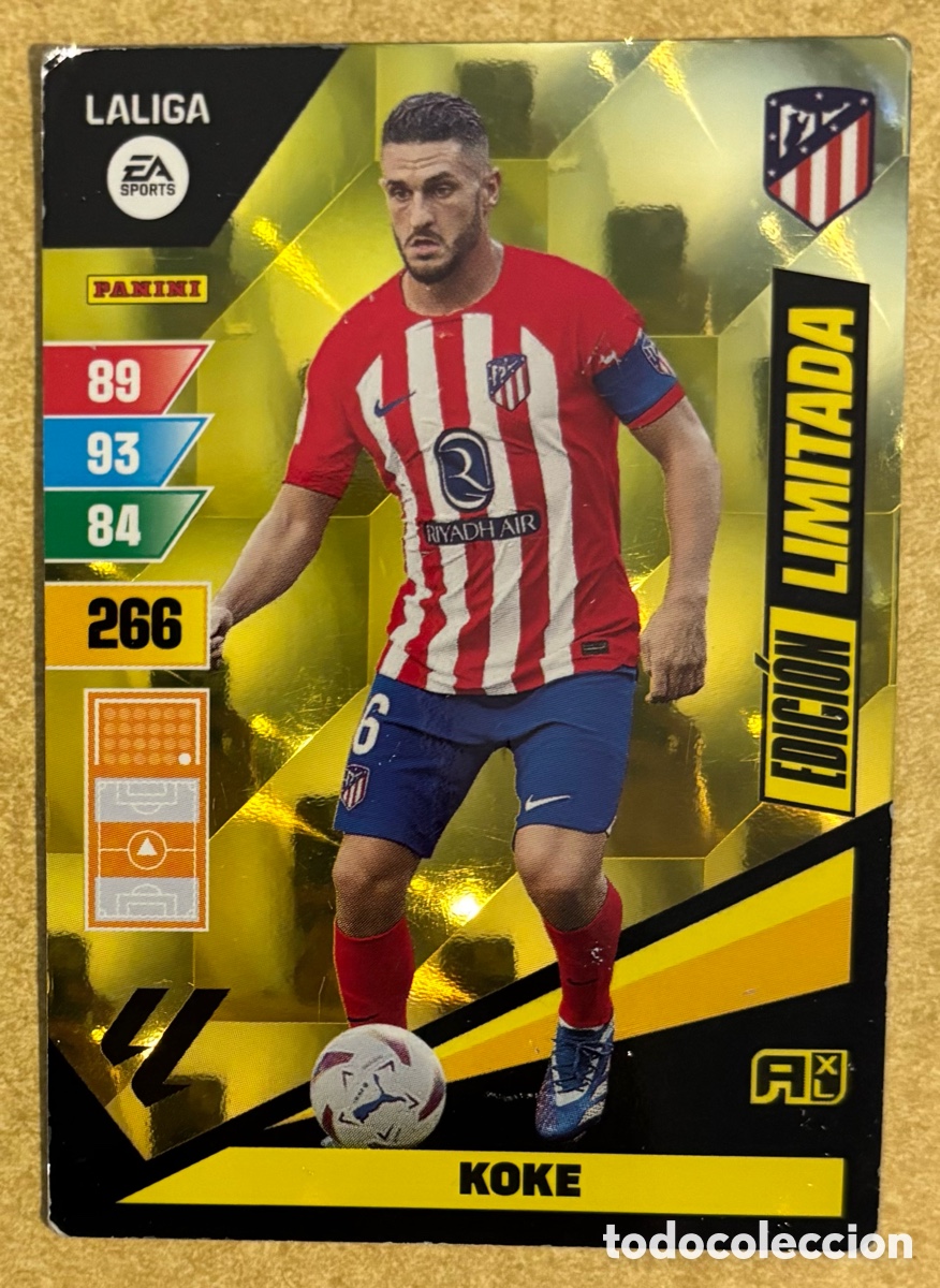 Cromos de F&uacute;tbol: KOKE (ATL&Eacute;TICO MADRID). CARTA EDICI&Oacute;N LIMITADA PANINI ADRENALYN XL LA LIGA 2023-24.