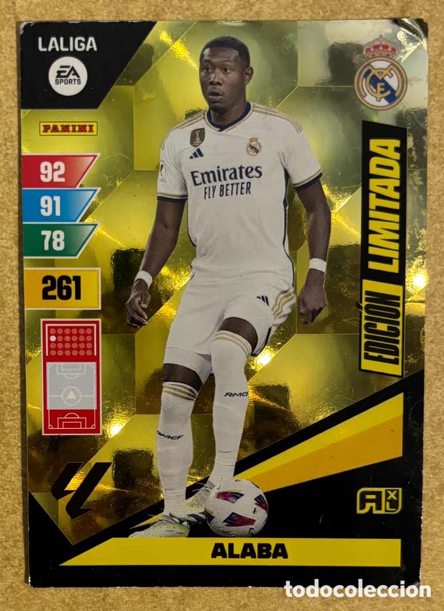 Cromos de F&uacute;tbol: DAVID ALABA (REAL MADRID). CARTA EDICI&Oacute;N LIMITADA ADRENALYN XL LA LIGA 2023-24.
