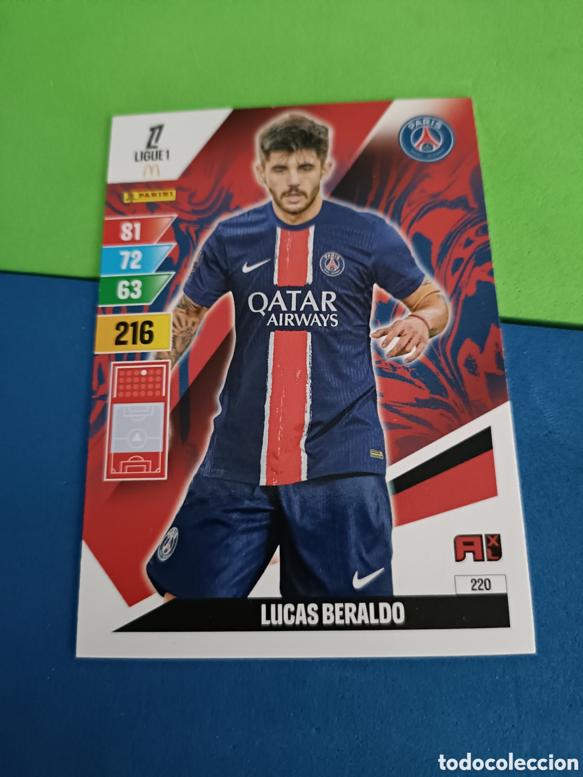Football Stickers: LIGUE 1 FRANCIA FRANCE ADRENALYN XL 24 25 2024 2025 - 220 Beraldo PSG