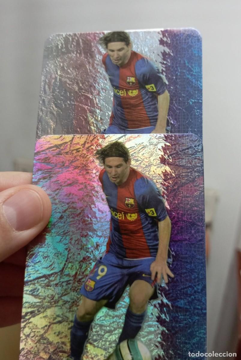 Cromos de Futebol: -MUNDICROMO 2008 : 542 MESSI ( BARCELONA ) -- LAS 2 VERSIONES DE JASPEADO DIFERENTES --
