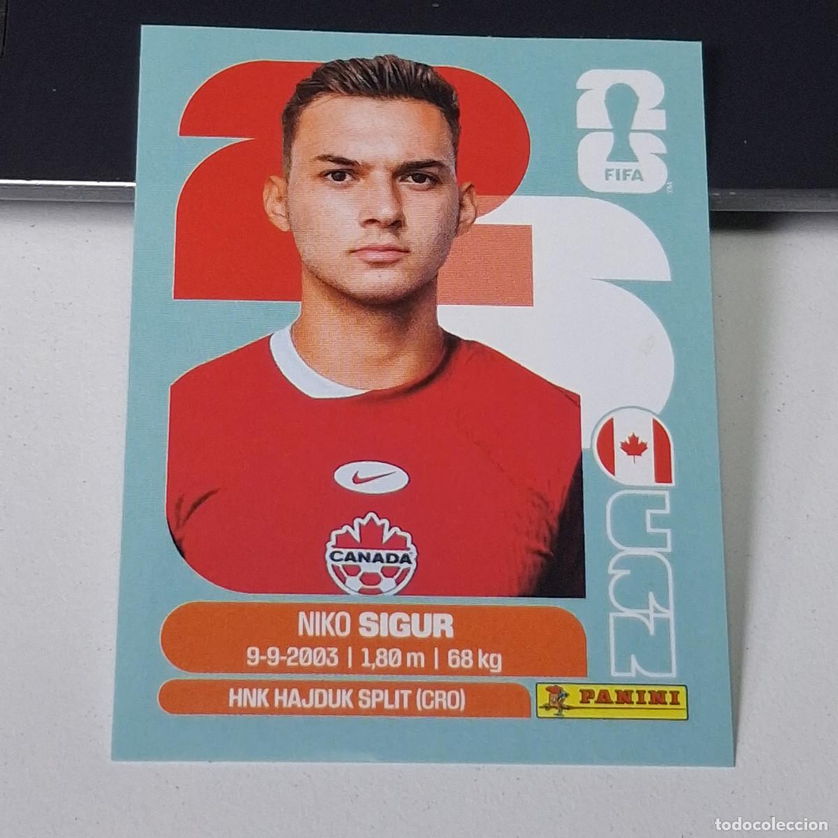 Cartes &agrave; collectionner de Football: B25 CAN16 NIKO SIGUR 16 CANAD&Aacute; CAN MUNDIAL FIFA WORLD CUP 2026 STICKER PANINI