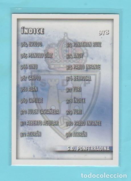 Cromos de F&uacute;tbol: MUNDICROMO 2014 2015 14 15 S.D PONFERRADINA &Iacute;NDICE 978
