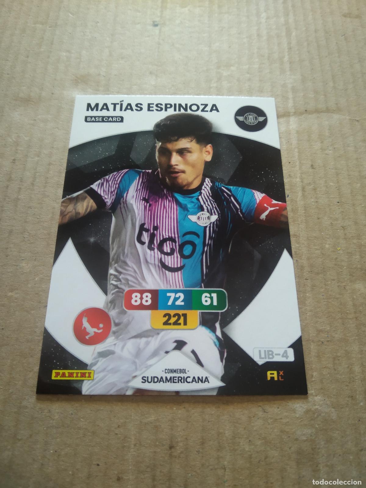 Cromos de F&uacute;tbol: MATIAS ESPINOZA CLUB LIBERTAD CROMO FUTBOL PANINI ADRENALYN CONMEBOL LIBERTADORES SUDAMERICANA 2024