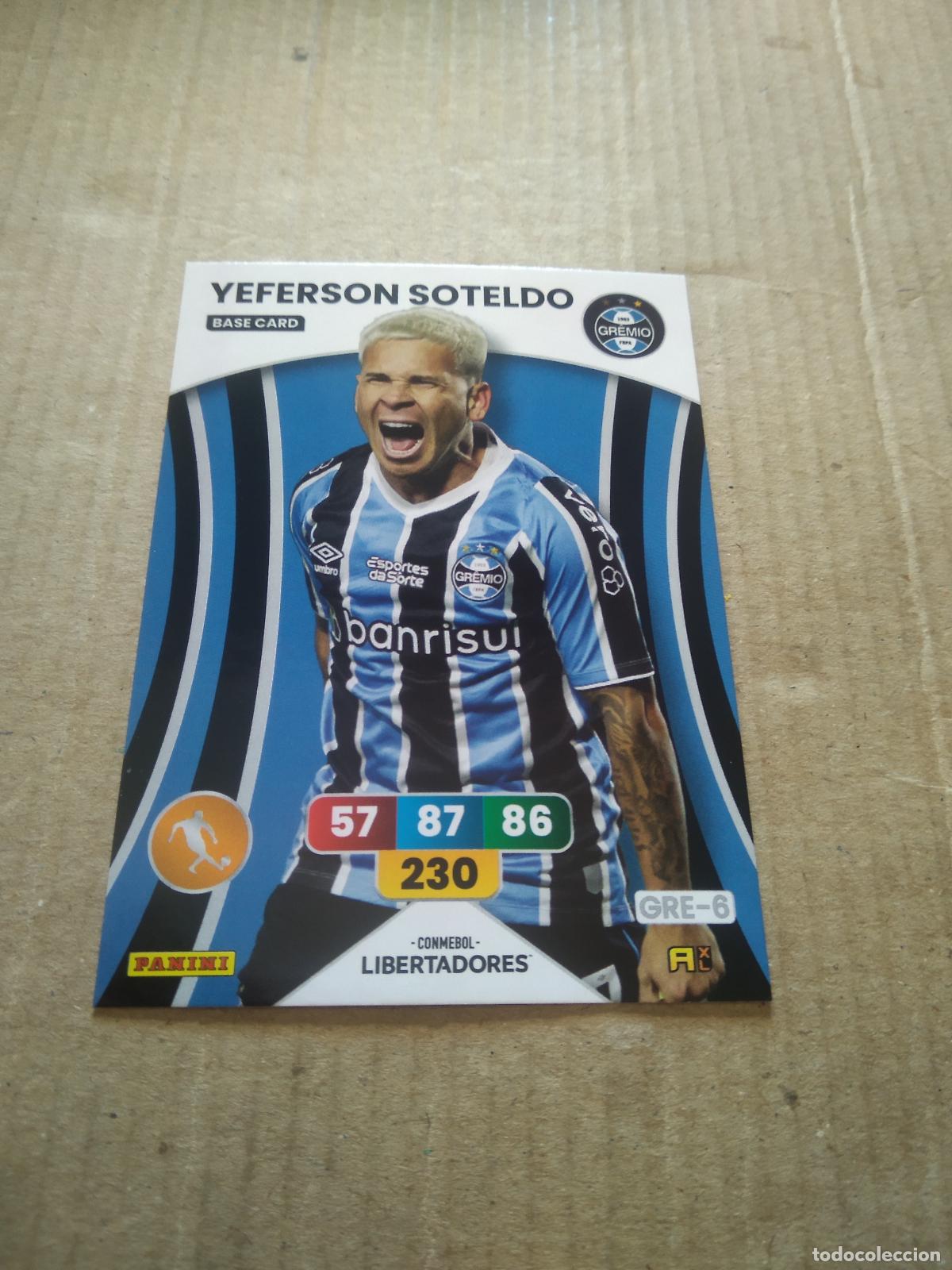 Cromos de F&uacute;tbol: YEFERSON SOTELDO GREMIO CROMO FUTBOL PANINI ADRENALYN CONMEBOL LIBERTADORES SUDAMERICANA 2024