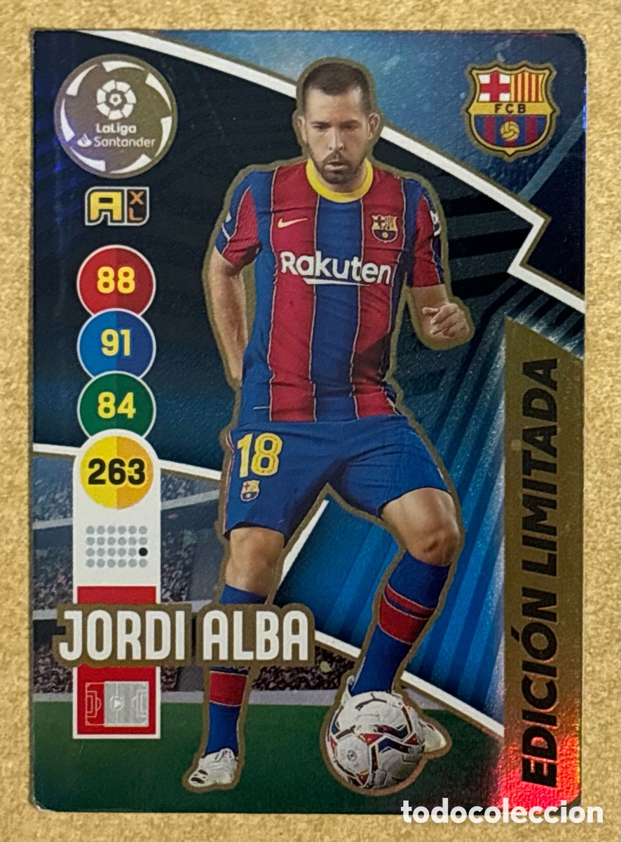 Cromos de F&uacute;tbol: JORDI ALBA (FC BARCELONA). CARTA EDICI&Oacute;N LIMITADA ADRENALYN XL LA LIGA 2020-21.