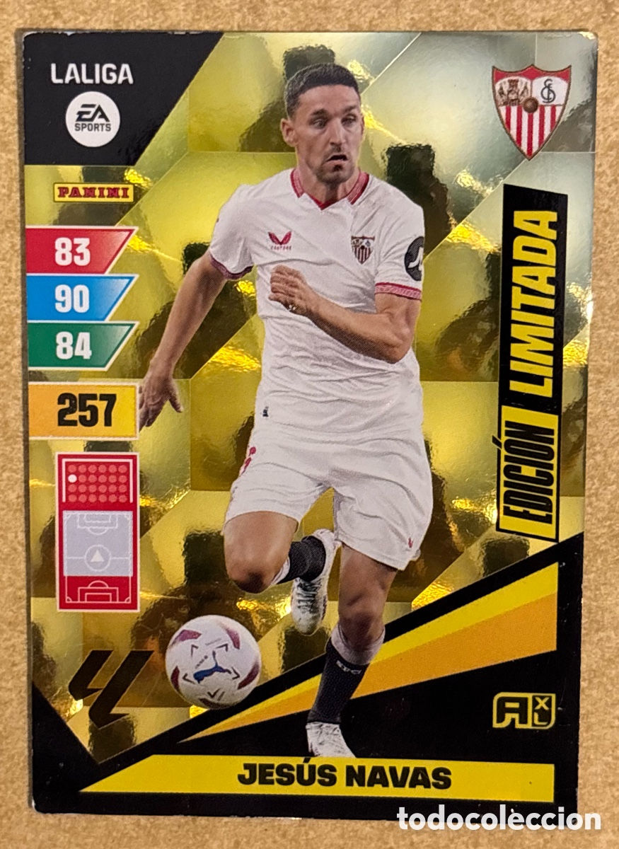 Figurine di Calcio: JES&Uacute;S NAVAS (SEVILLA). CARTA EDICI&Oacute;N LIMITADA PANINI ADRENALYN XL LA LIGA 2023-24..
