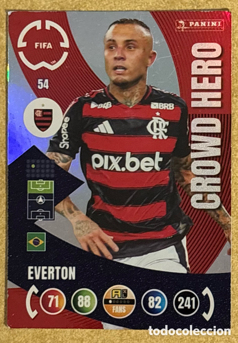 Figurine di Calcio: EVERTON (FLAMENGO). CARTA CROWD HERO PANINI ADRENALYN XL CLUB WORLD CUP 365 2023. #54.