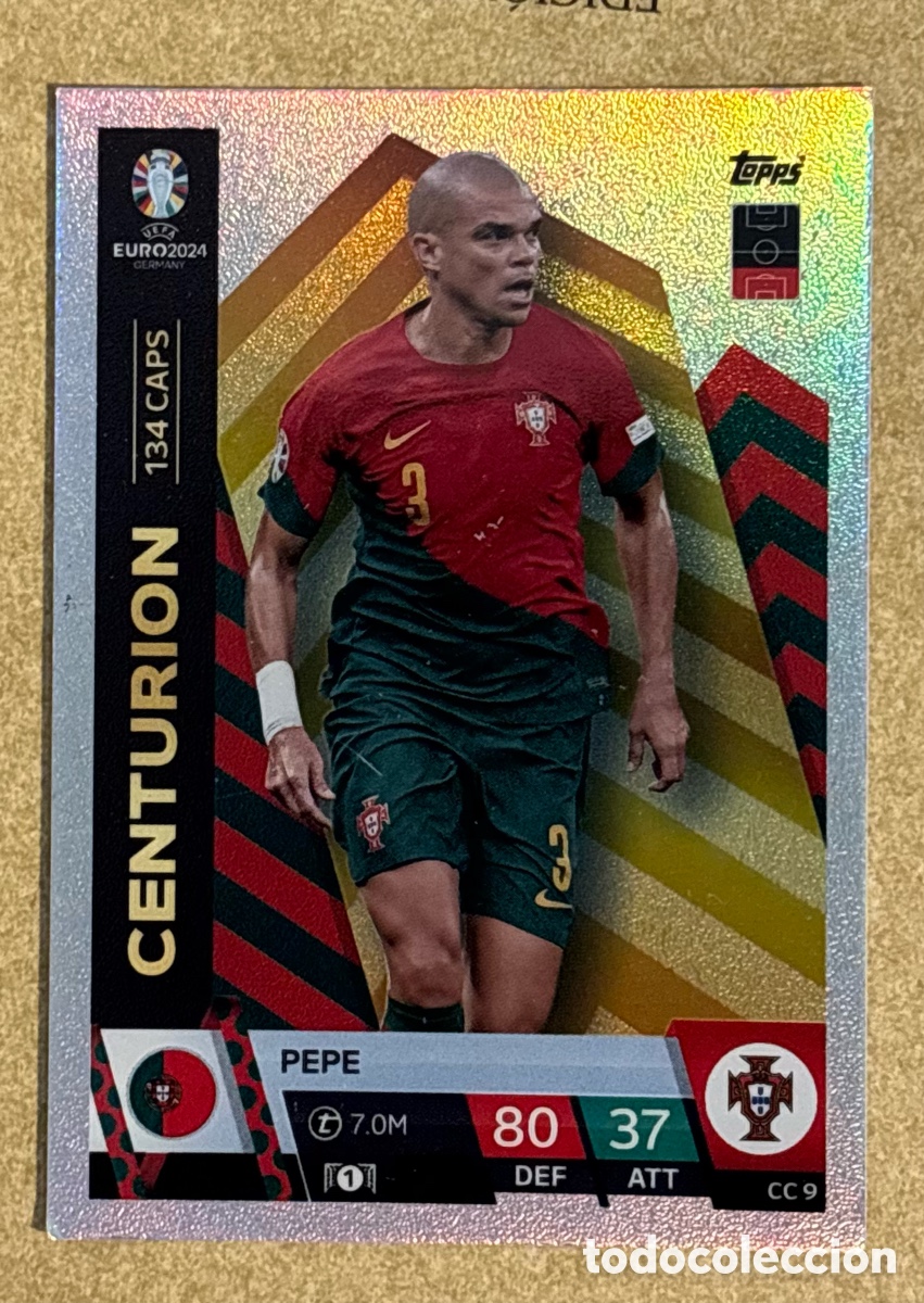 Cromos de F&uacute;tbol: PEPE (PORTUGAL). CARTA CENTURION TOPPS MATCH ATTAX EUROCOPA 2024.