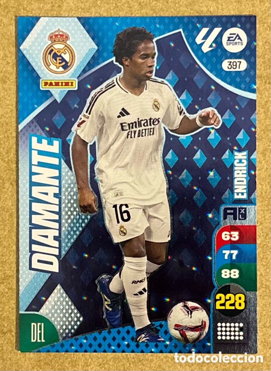 Cromos de F&uacute;tbol: ENDRICK (REALMADRID). CARTA DIAMANTE PANINI ADRENALYN XL LA LIGA 2024-25. #397.