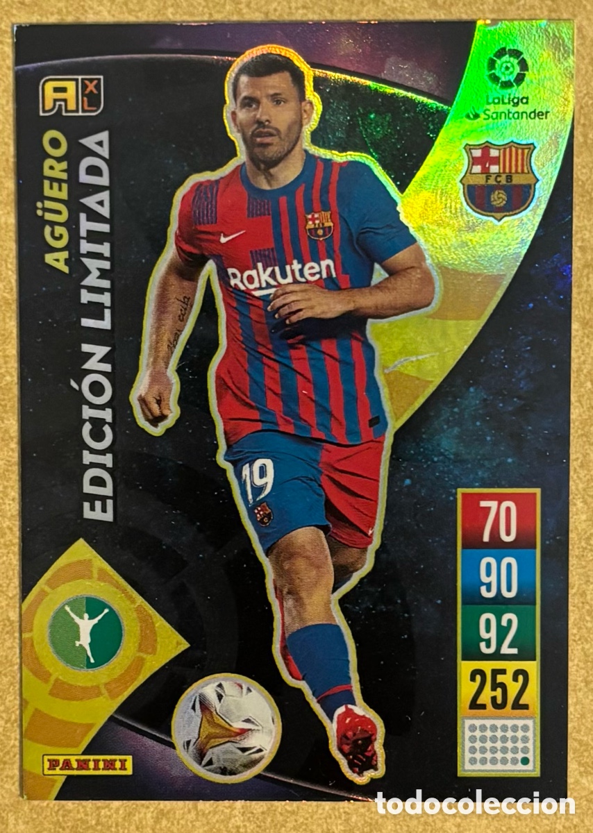 Cromos de F&uacute;tbol: KUN AGUERO (FC BARCELONA). CARTA EDICI&Oacute;N LIMITADA PANINI ADRENALYN XL LA LIGA 2021-22.