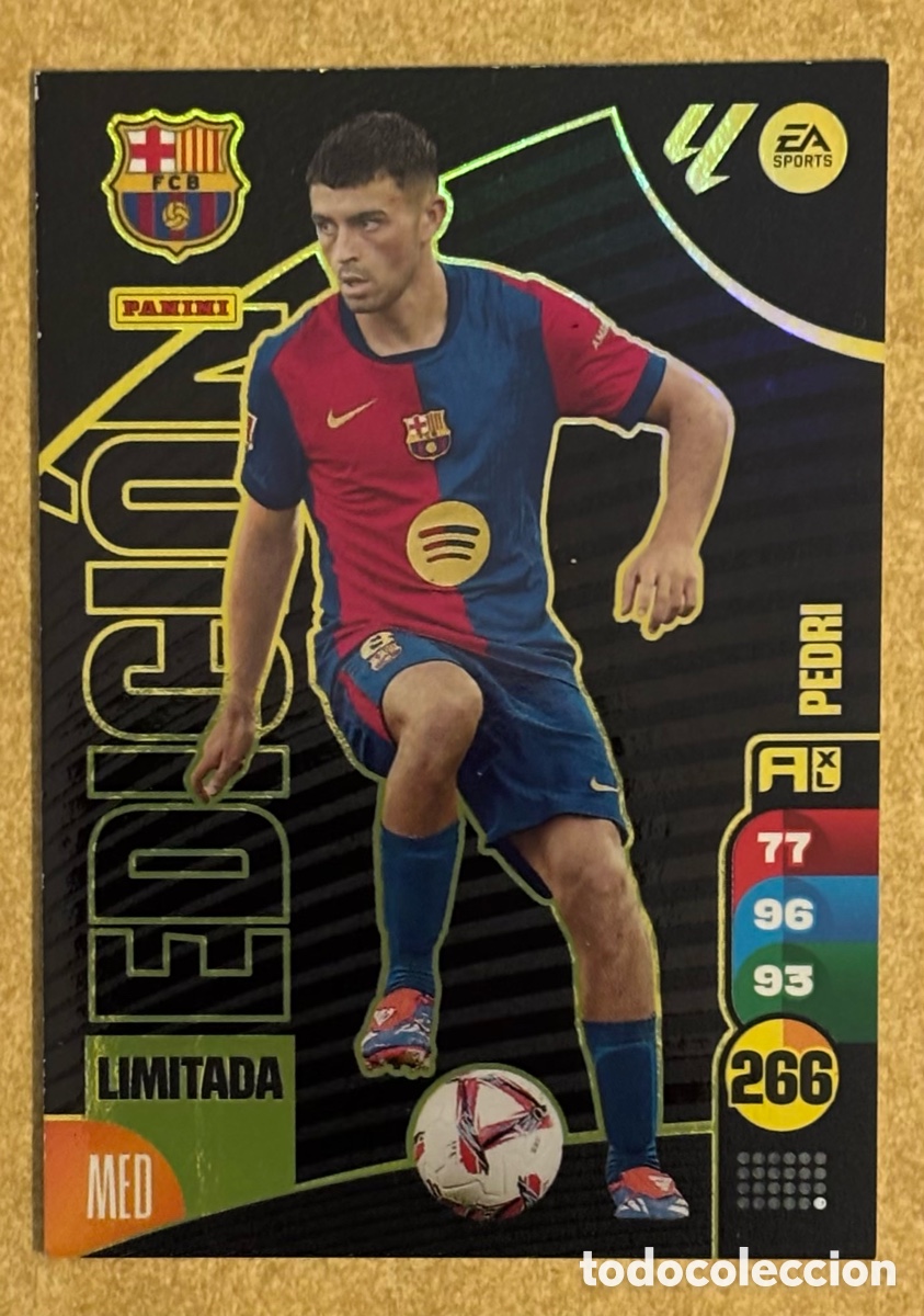 Cromos de F&uacute;tbol: PEDRI (FC BARCELONA). CARTA EDICI&Oacute;N LIMITADA PANINI ADRENALYN XL LA LIGA 2024-25.